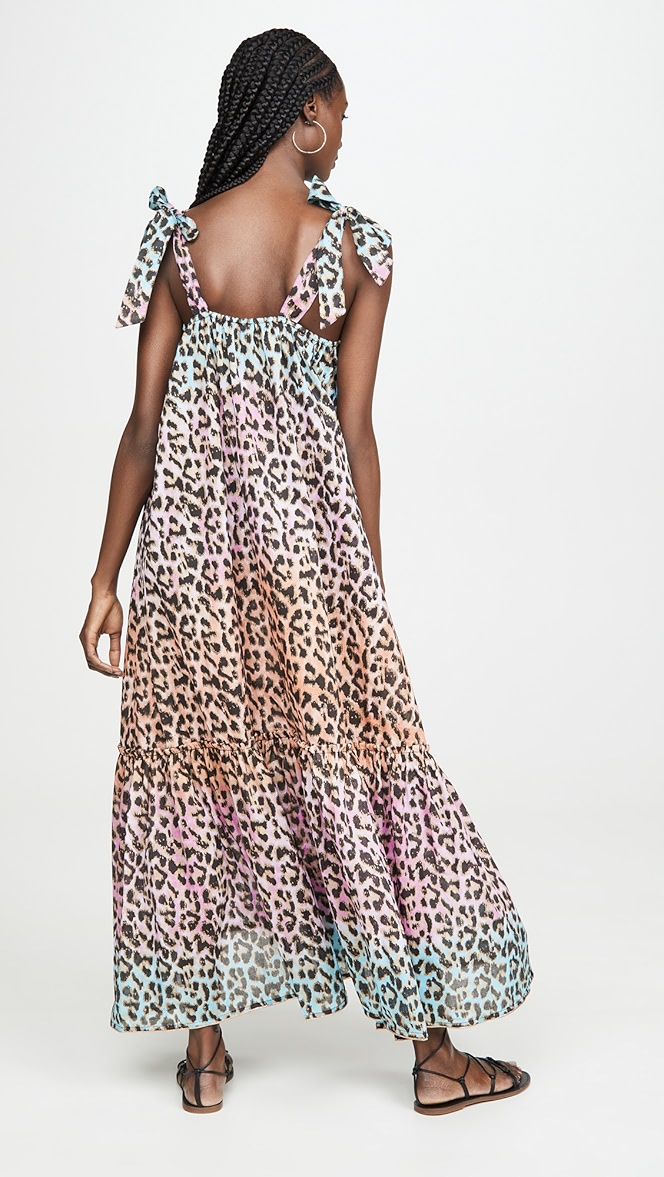 Juliet Dunn Leopard Print Maxi Cover Up
