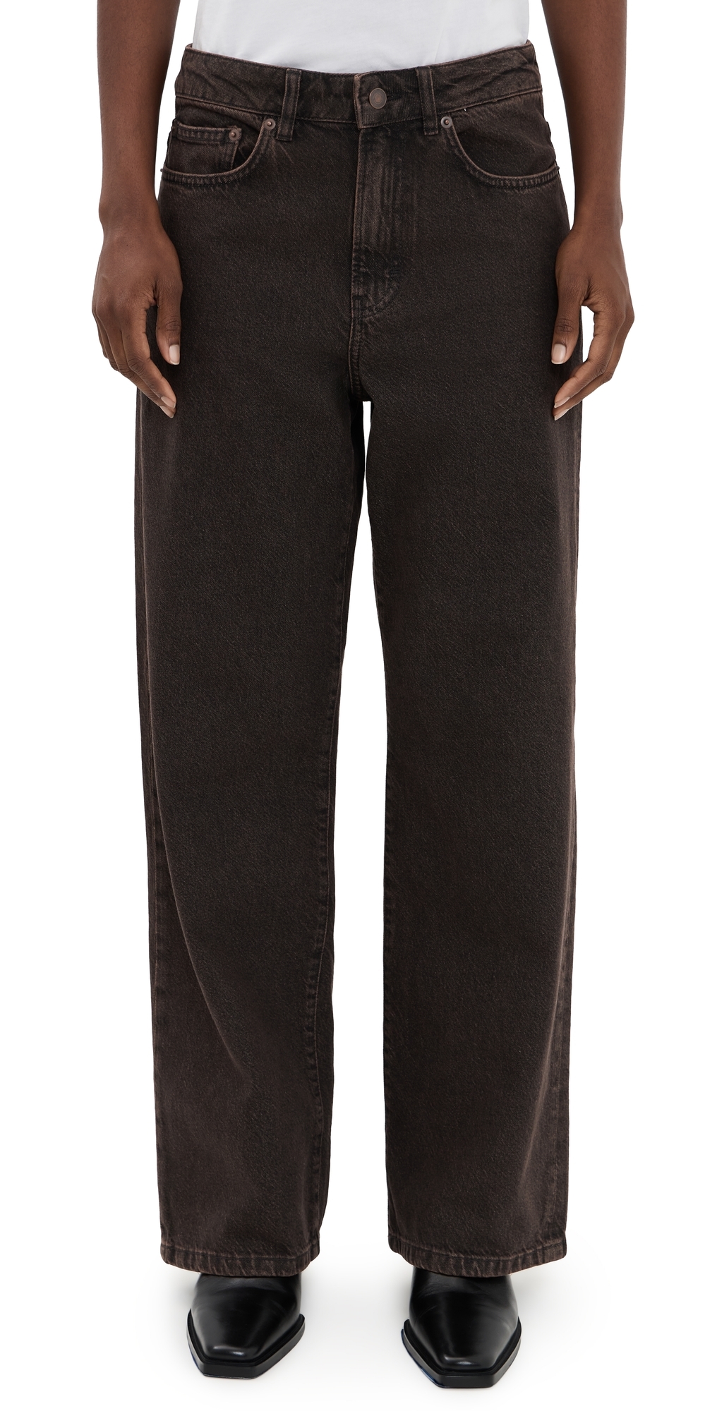 Jeanerica Kyoto Corduroy Low-rise Flared-leg Jeans In Brown