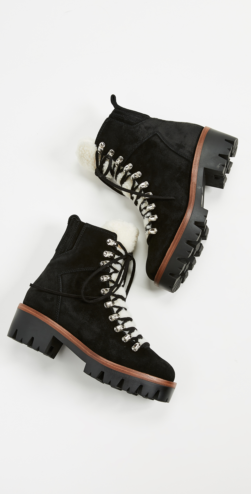 Combat boots with sherpa Clearance