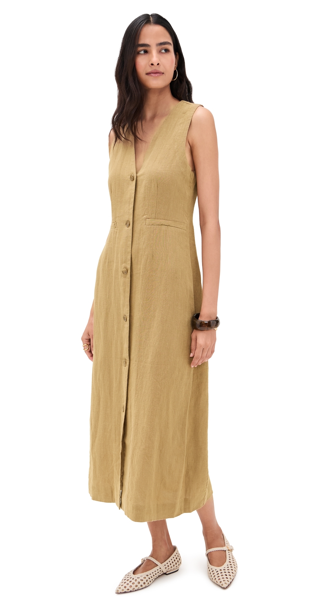 Jenni Kayne Callan Dress Khaki In Brown