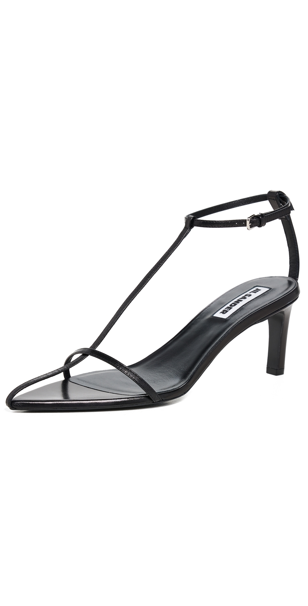 Jil Sander Leather Sandals With Weaved Straps In Black