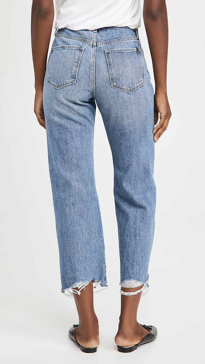 destructed hem jeans