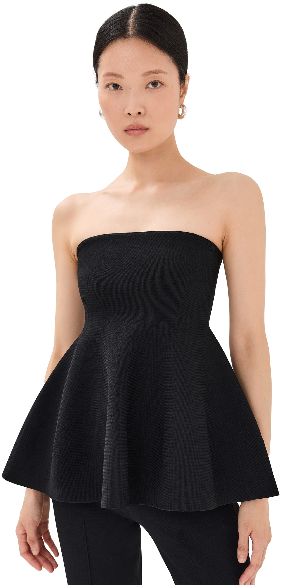 Simkhai Ioanna Strapless Peplum Top In Black