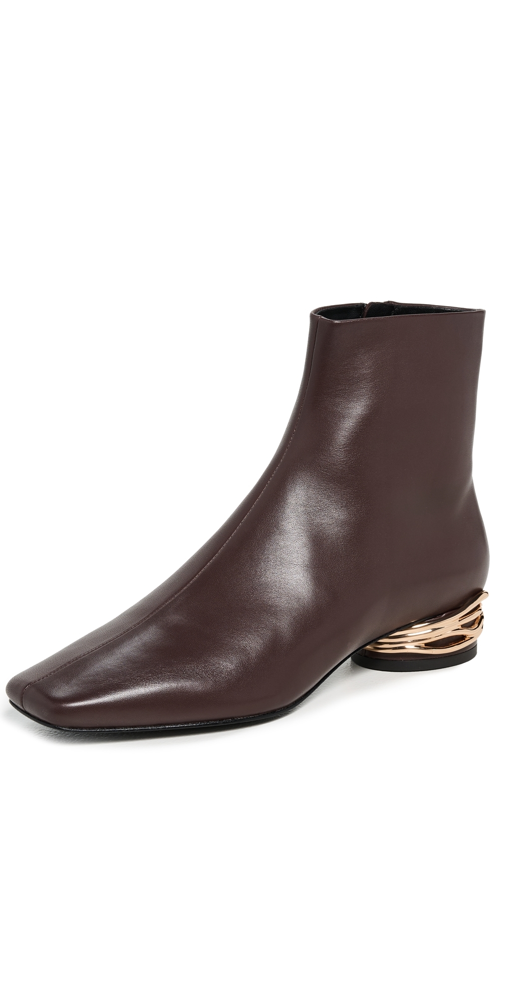 Simkhai Gia Leather Ankle Boots Hickory Gold In Brown