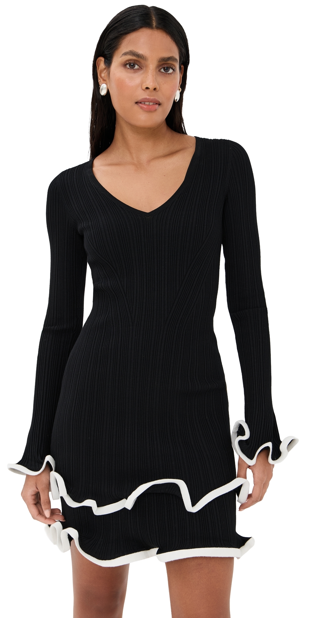 Simkhai Avalon Ruffled Mini Dress In Black