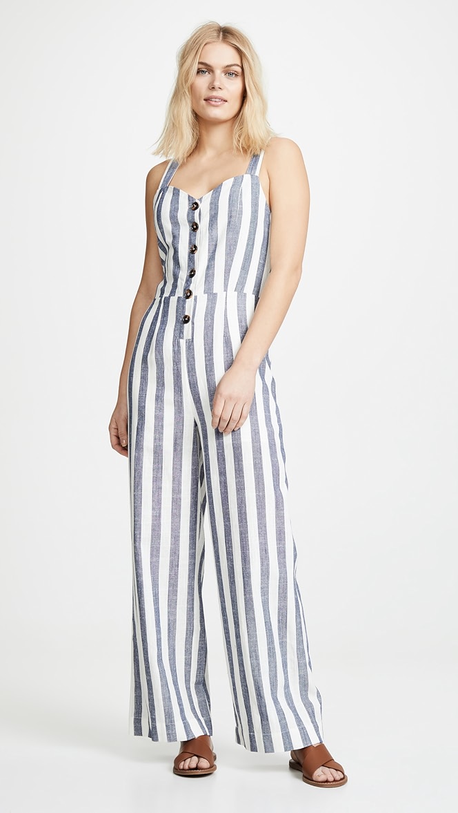 Joa stripe jumpsuit clearance