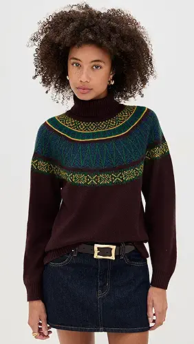 Jumper 1234 Fair Isle Roll Collar Sweater