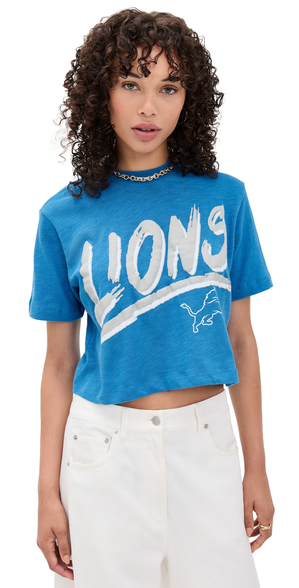 Junk Food Lions Thrill Minnesota Crop Tee Lions Blue In Blue