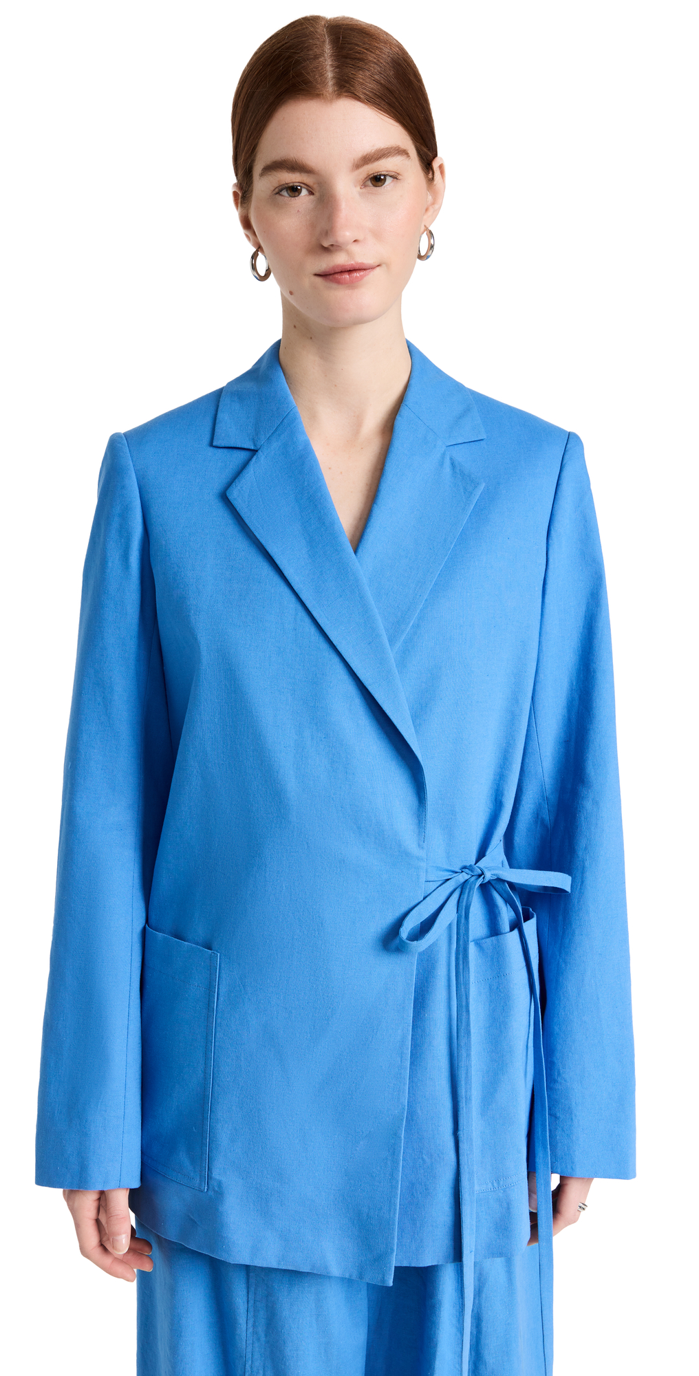 Jason Wu Side-tie Wrap Blazer In Cornflower