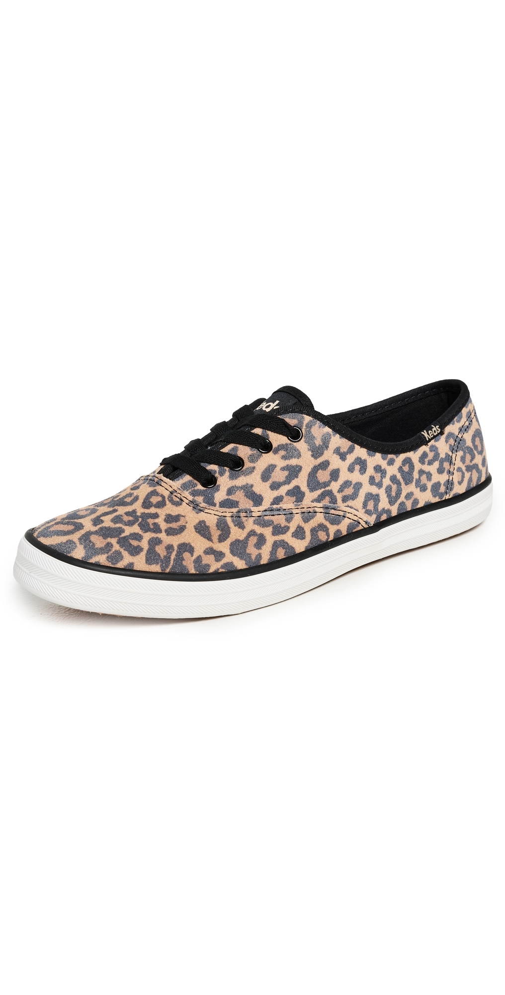Keds Champion Leopard Suede Sneakers Natural/black In Black