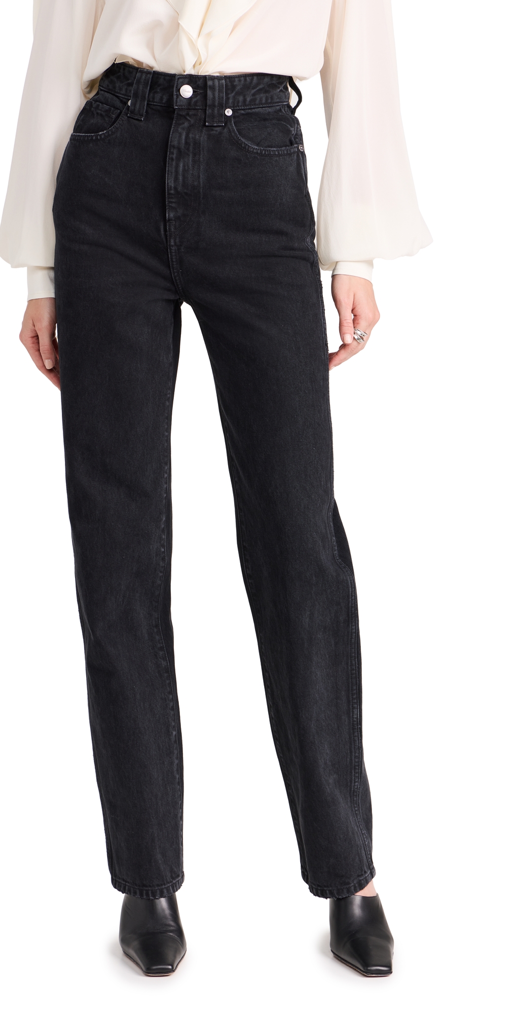 Khaite Dane Denim Mid Rise Jeans In Prescott