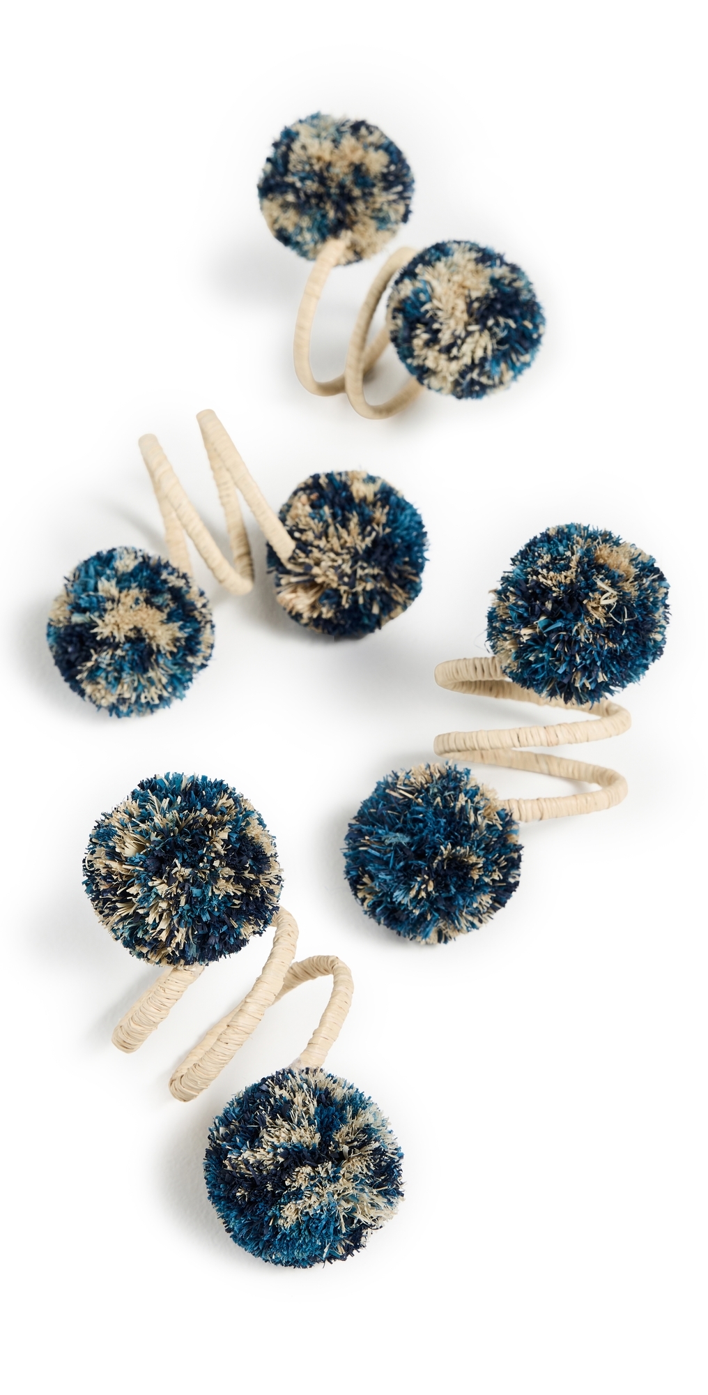 Kim Seybert Casbah Napkin Rings Set Of 4 Natural/blue In Blue