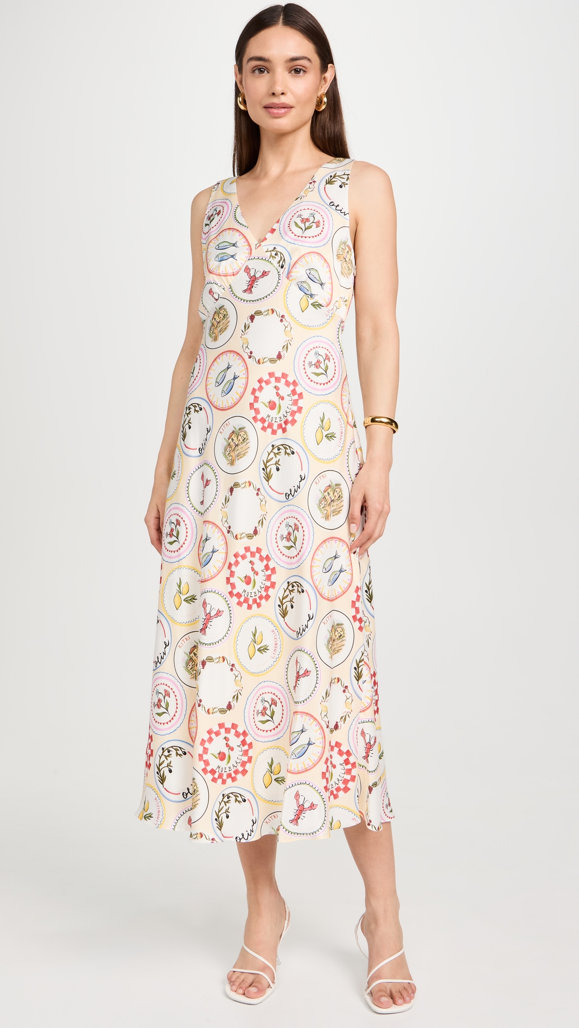 KITRI Claire Vintage Plates Slip Dress thumbnail