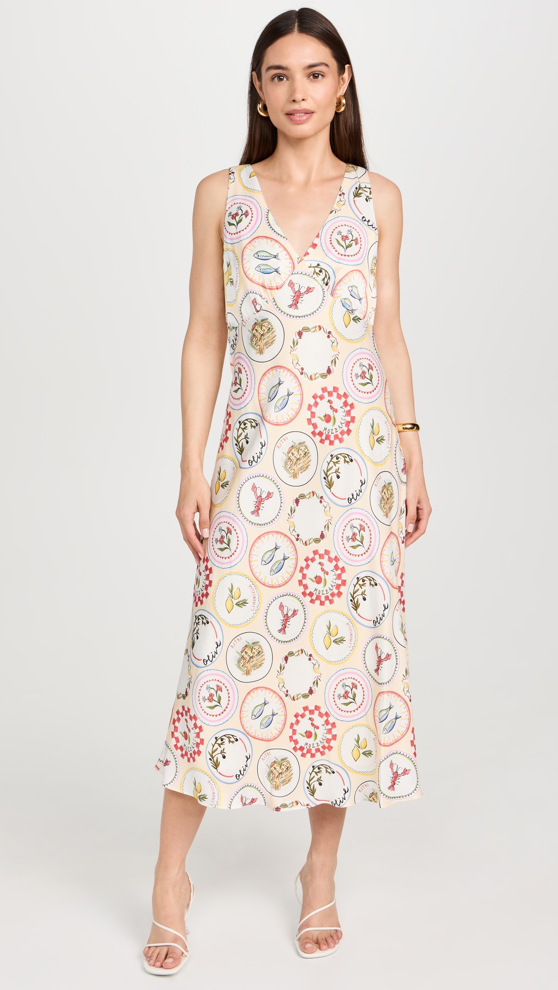 KITRI Claire Vintage Plates Slip Dress thumbnail