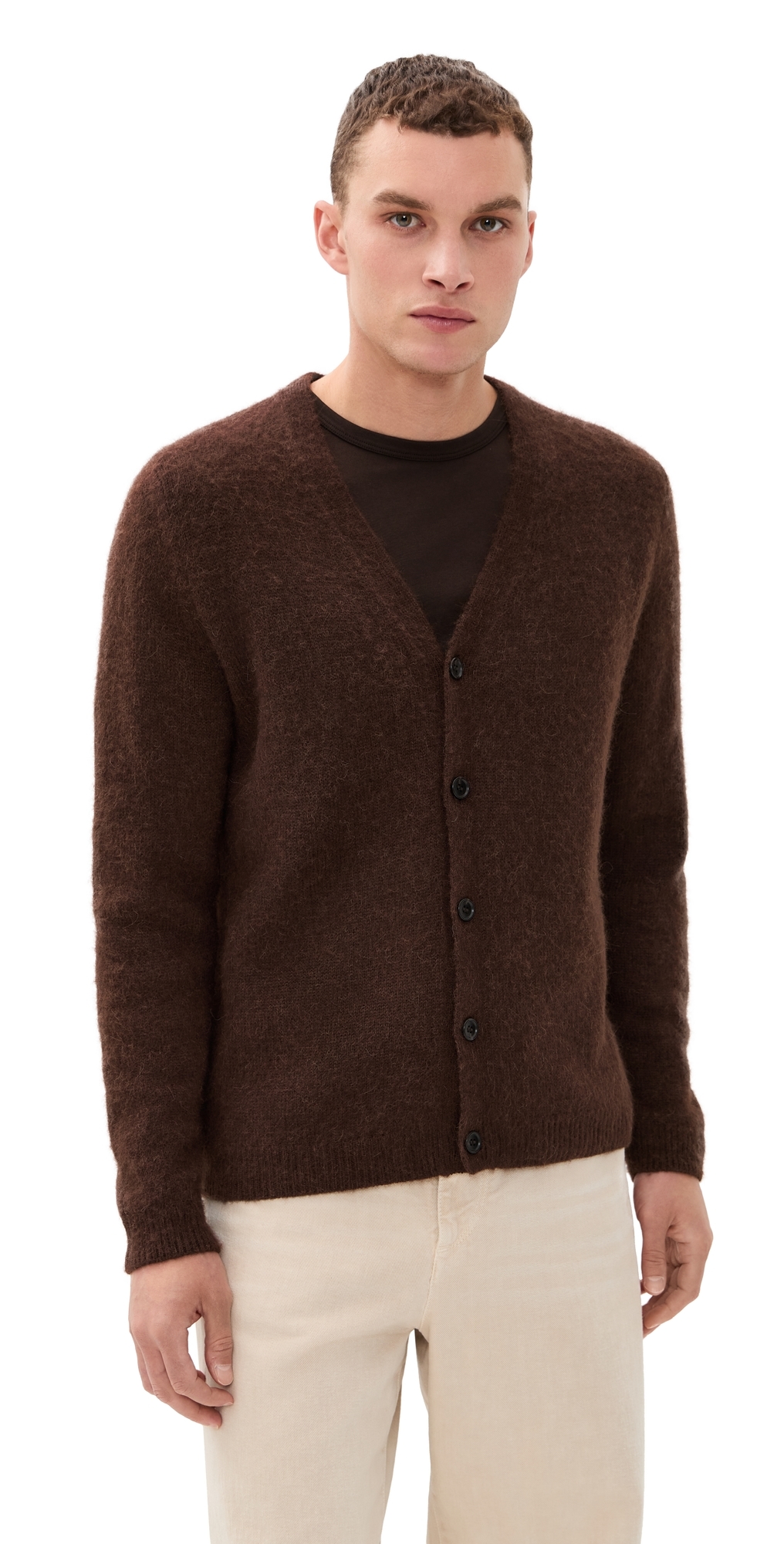 Knickerbocker Amos Alpaca Cardigan Brown In Animal Print