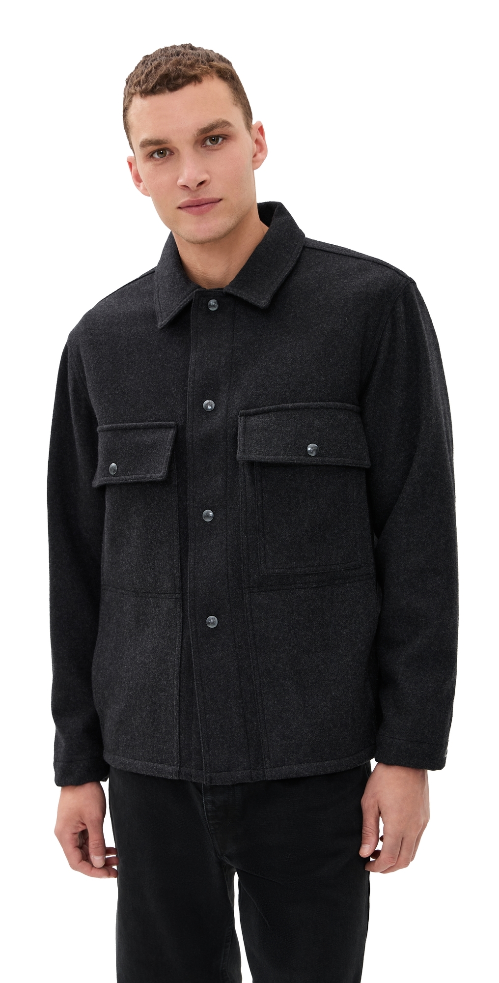 Knickerbocker Mott Wool Cashmere Jacket Charcoal In Black