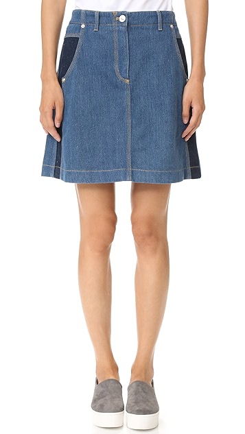 stone washed denim skirt