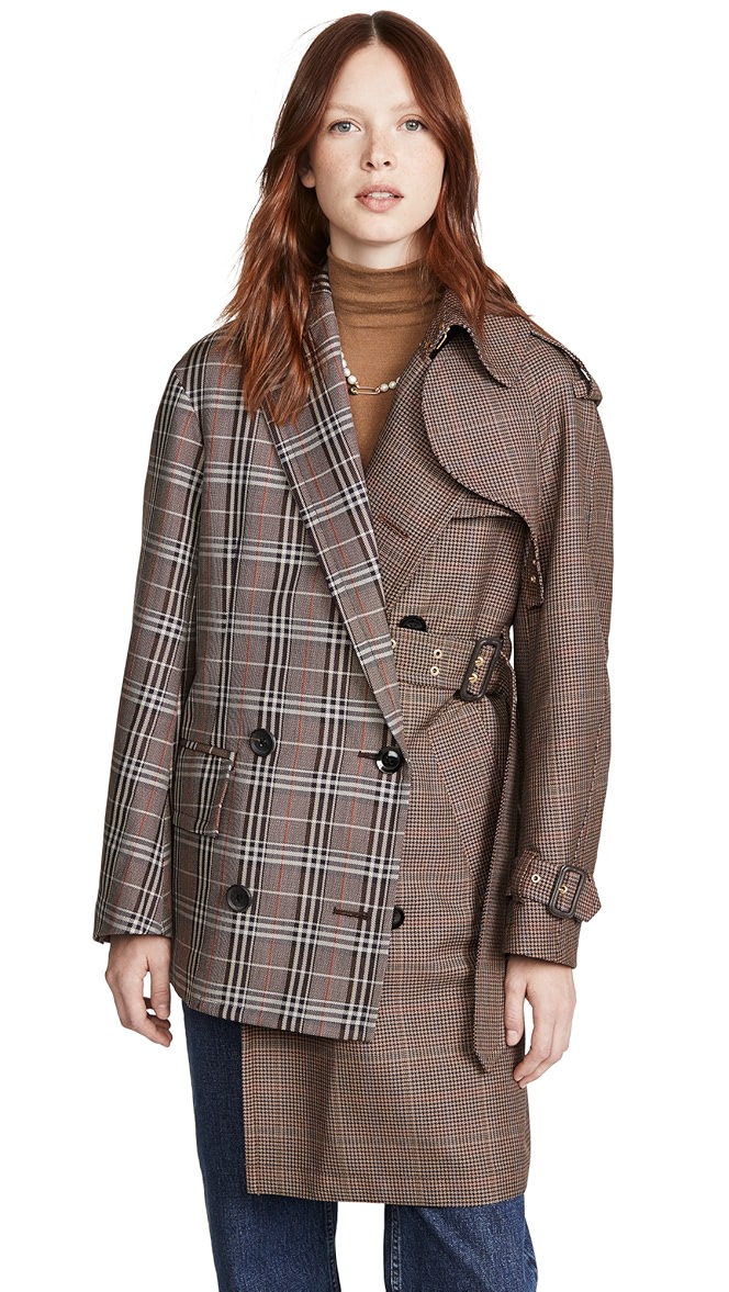 Mixed plaid coat clearance