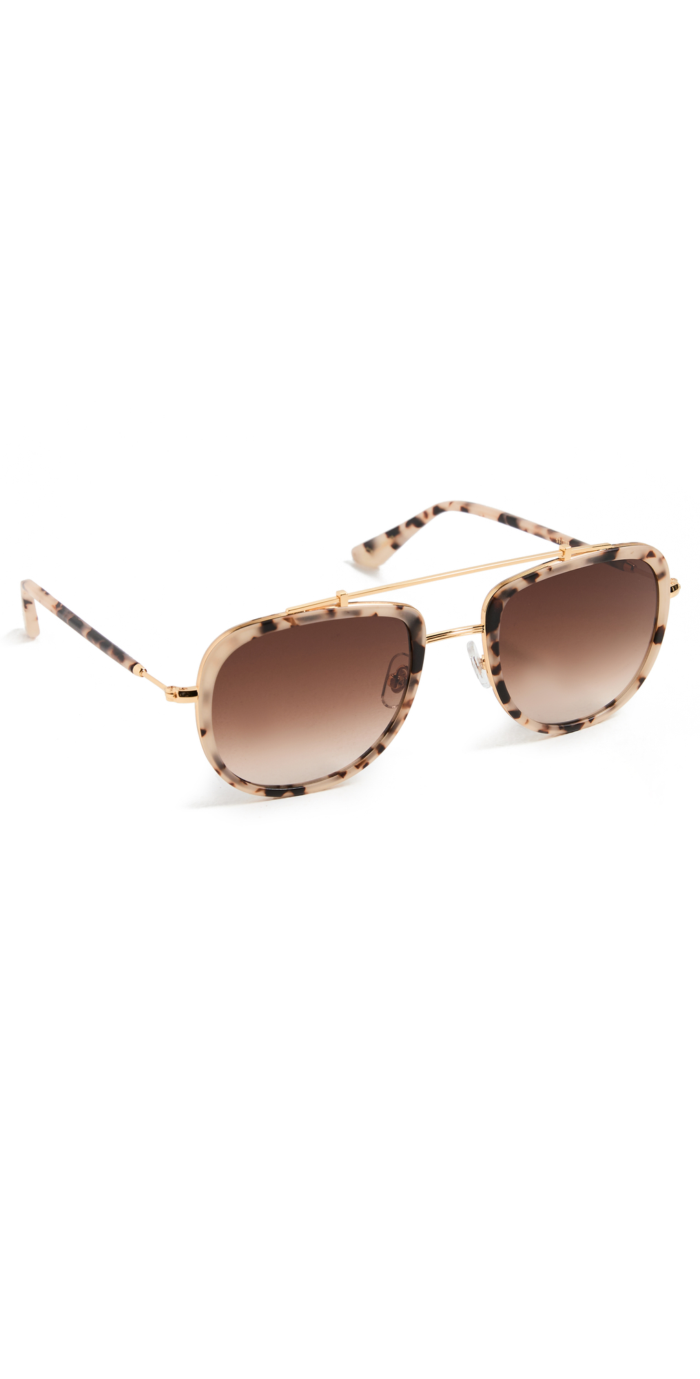 Krewe Breton Matte Oyster 24k Navigator Sunglasses In Matte Oyster 24k