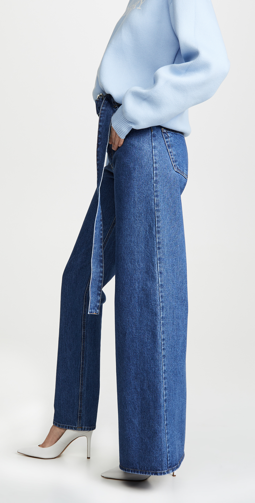 ksenia schnaider asymmetrical jeans