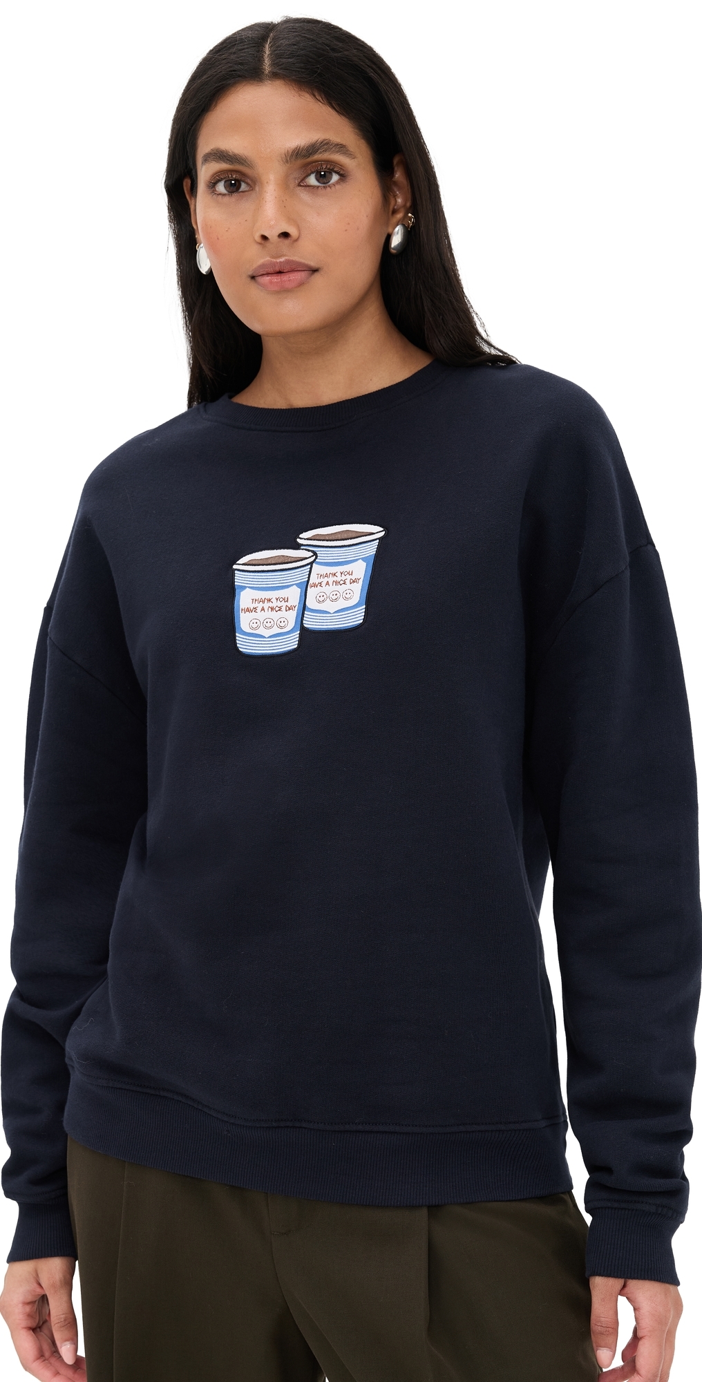 Kule The Oversized Coffee Sweatshirt Navy In Blue