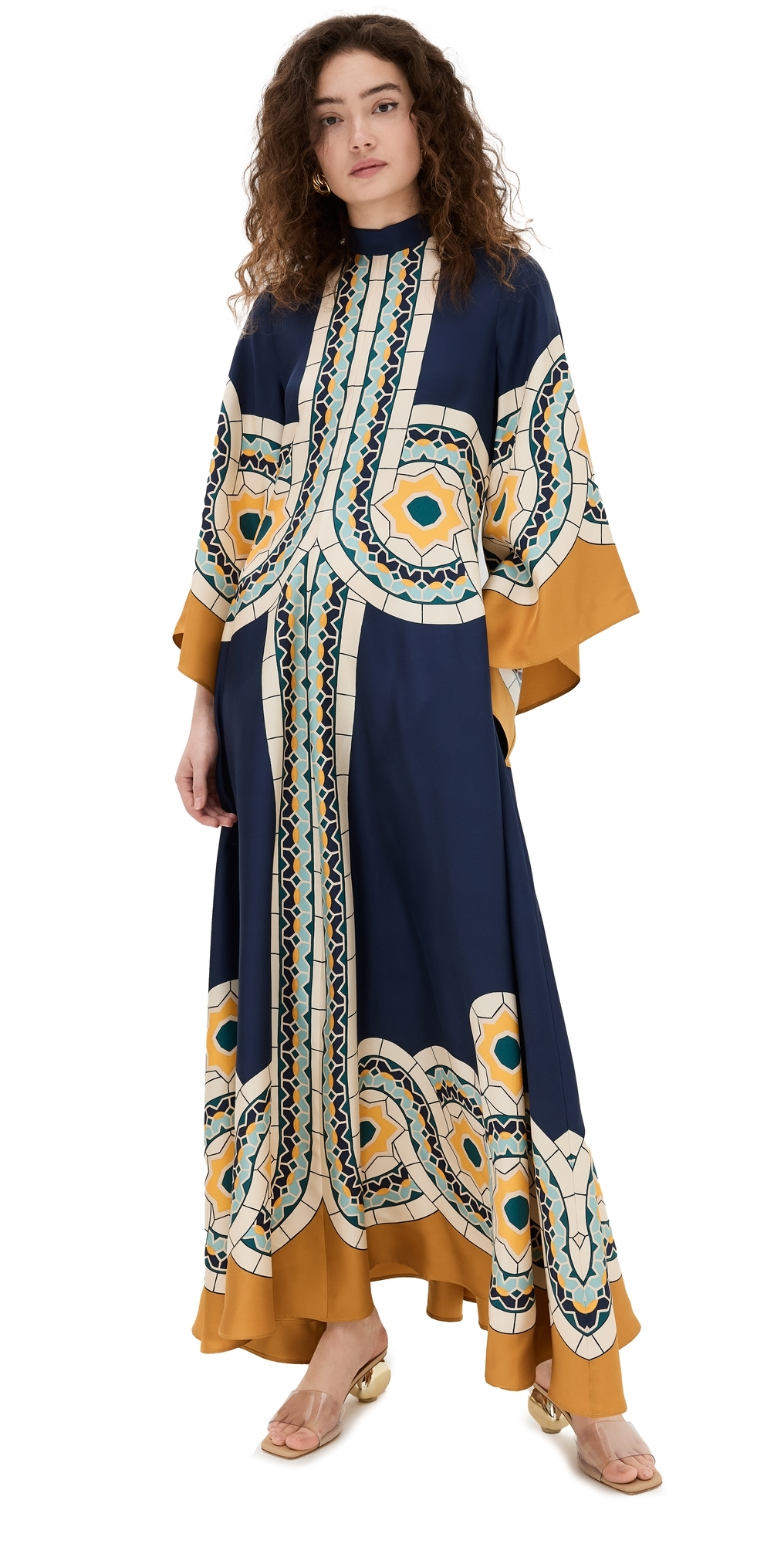 La Doublej La Double J Woman Maxi Dress Navy Size L Silk In Mudejar Placée