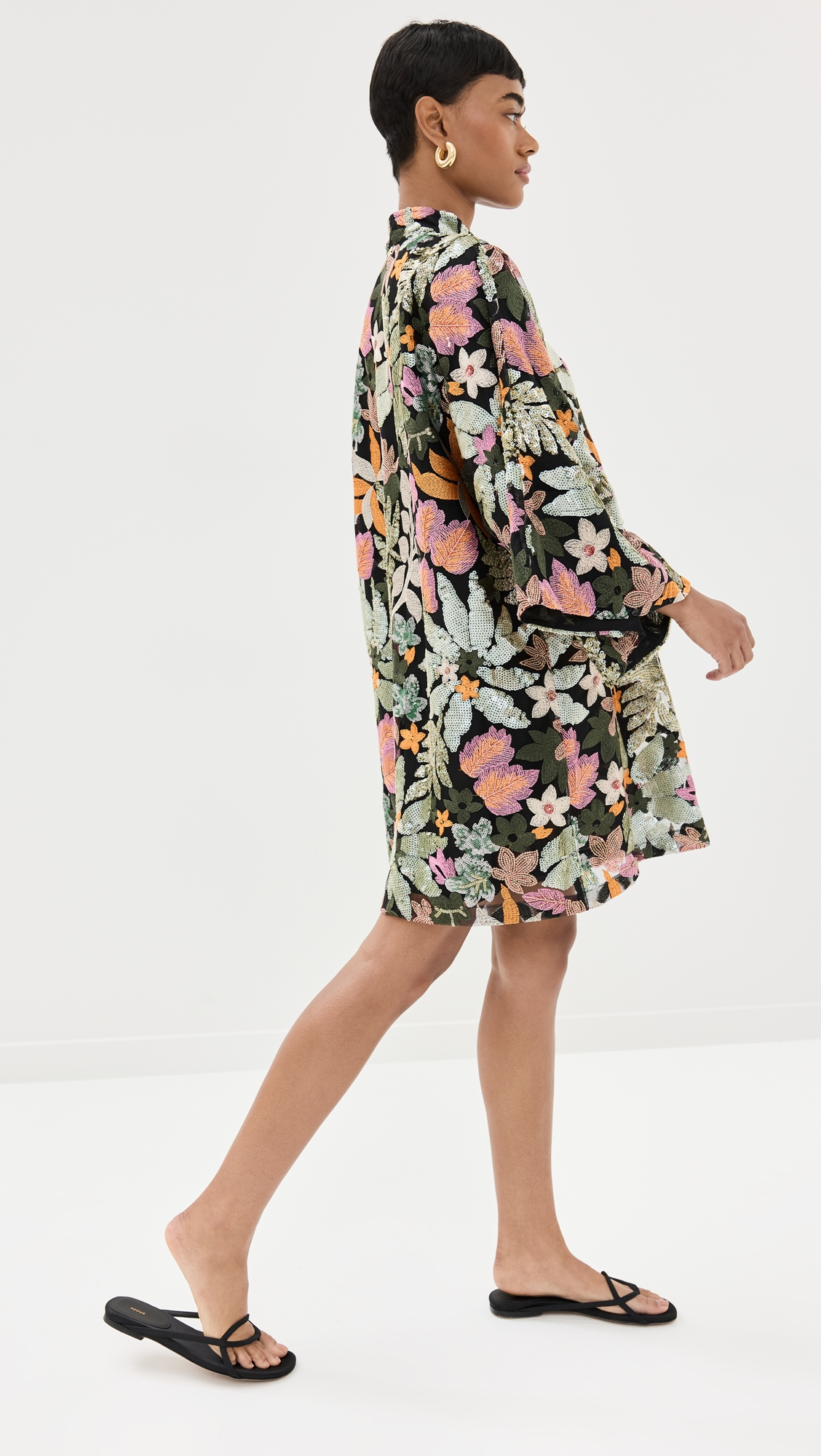 La Vie Style House Safari Floral Mini Caftan thumbnail