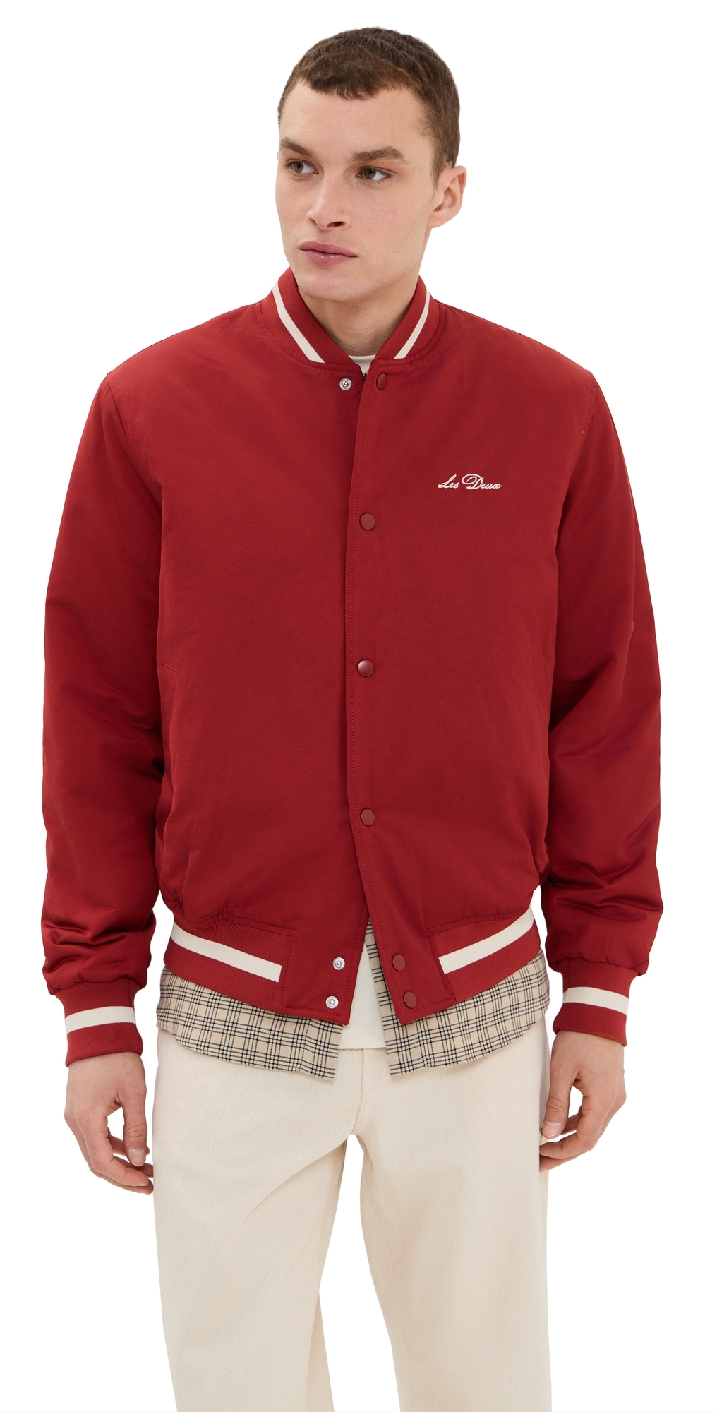 Les Deux Tech Varsity Jacket In Bossa Nova