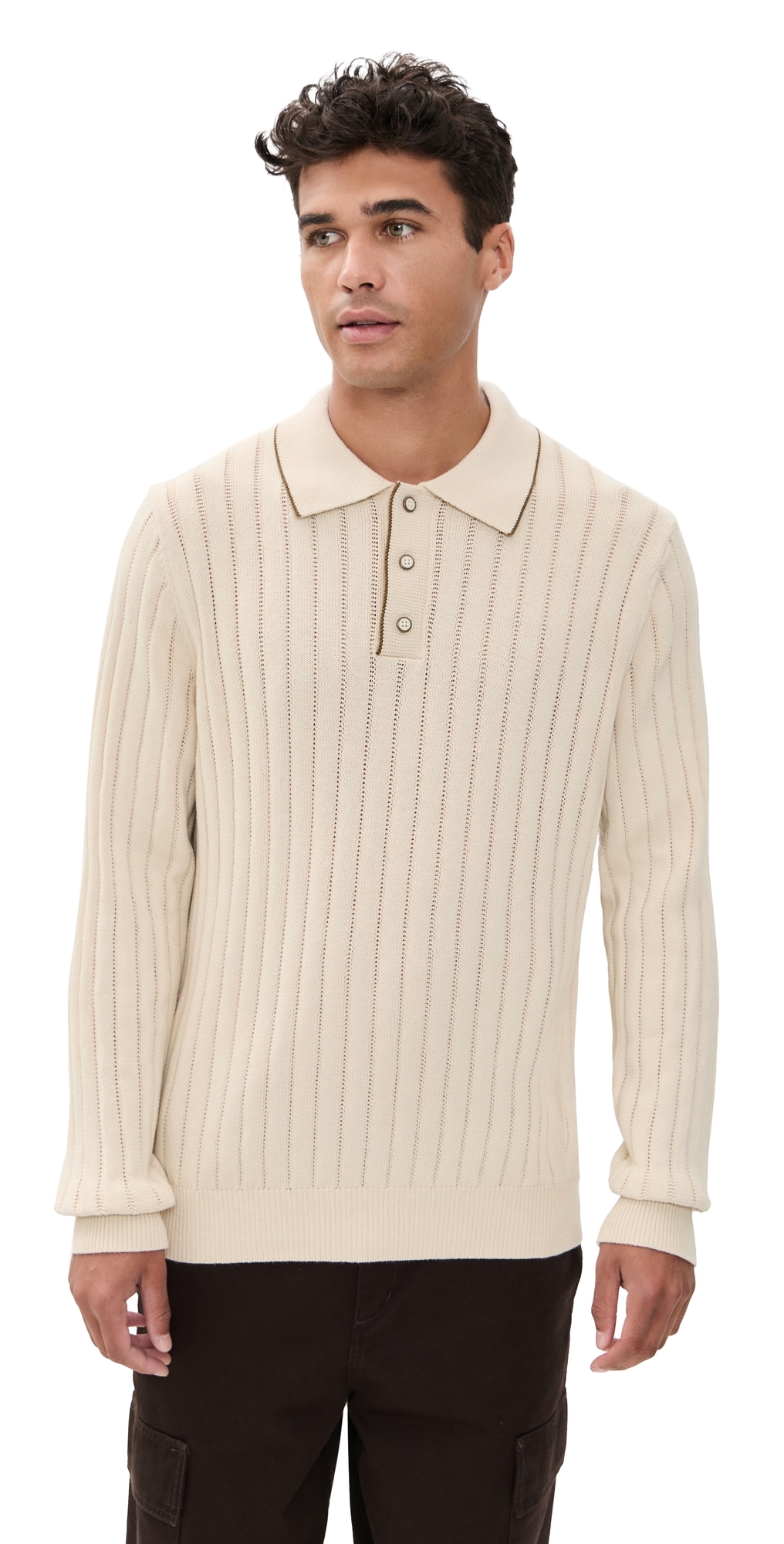 Les Deux Bogart Rugby Polo Knit Ivory In Neutral