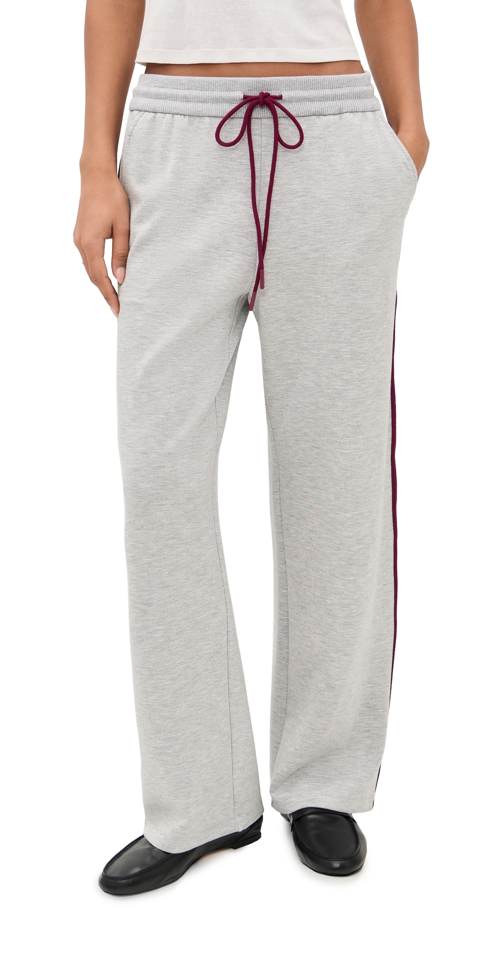 Le Bop Lou Sweatpants Heather Grey/merlot In Gray