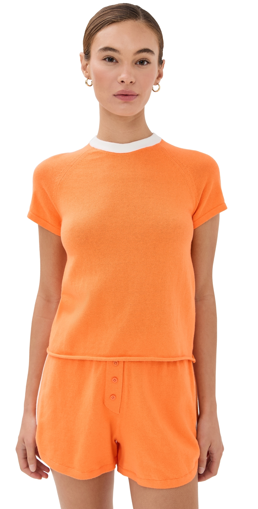 Le Bop Ringer Tee Papaya In Orange