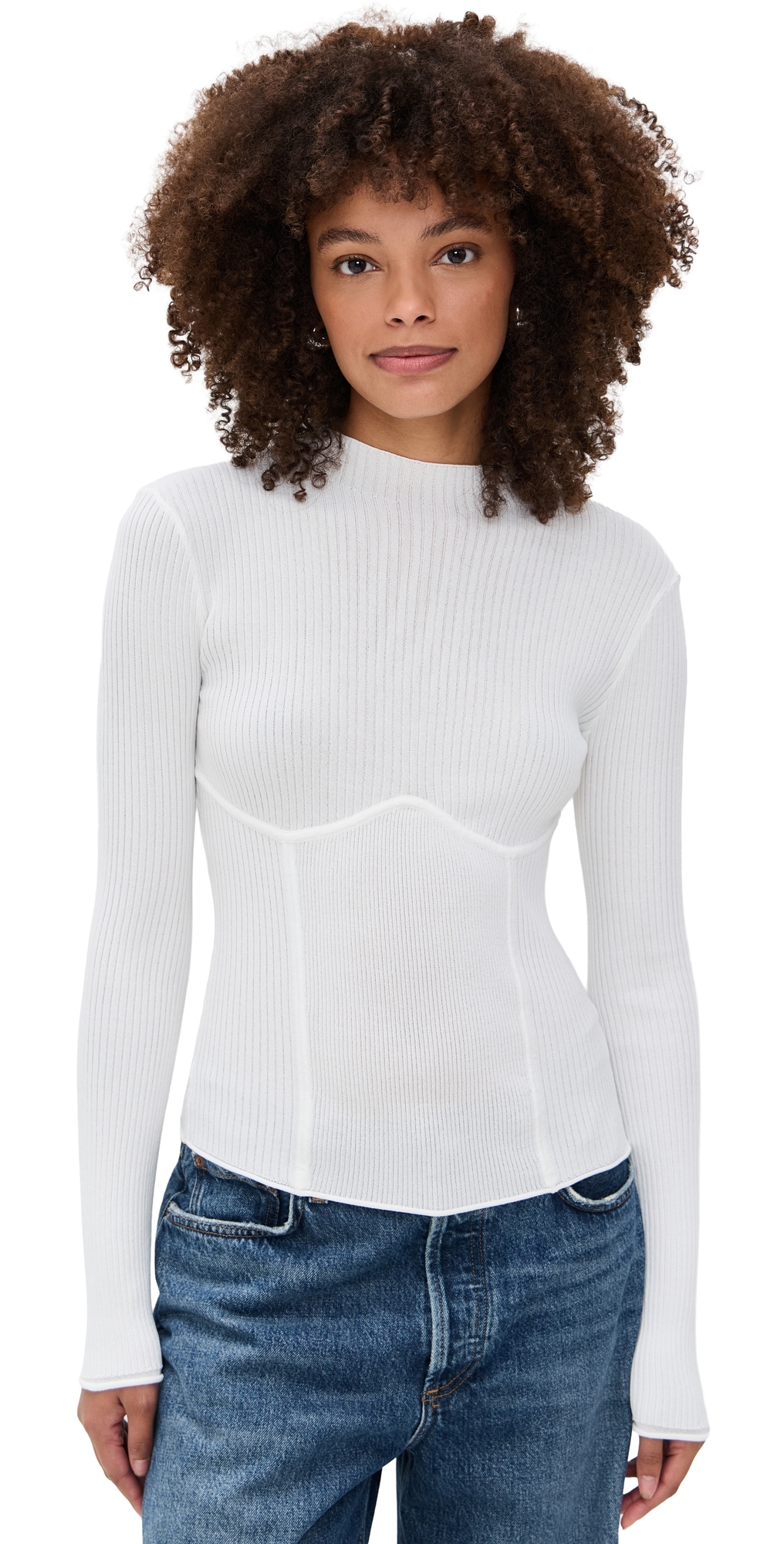 Le Bop Adele Knit Top Ivory In White