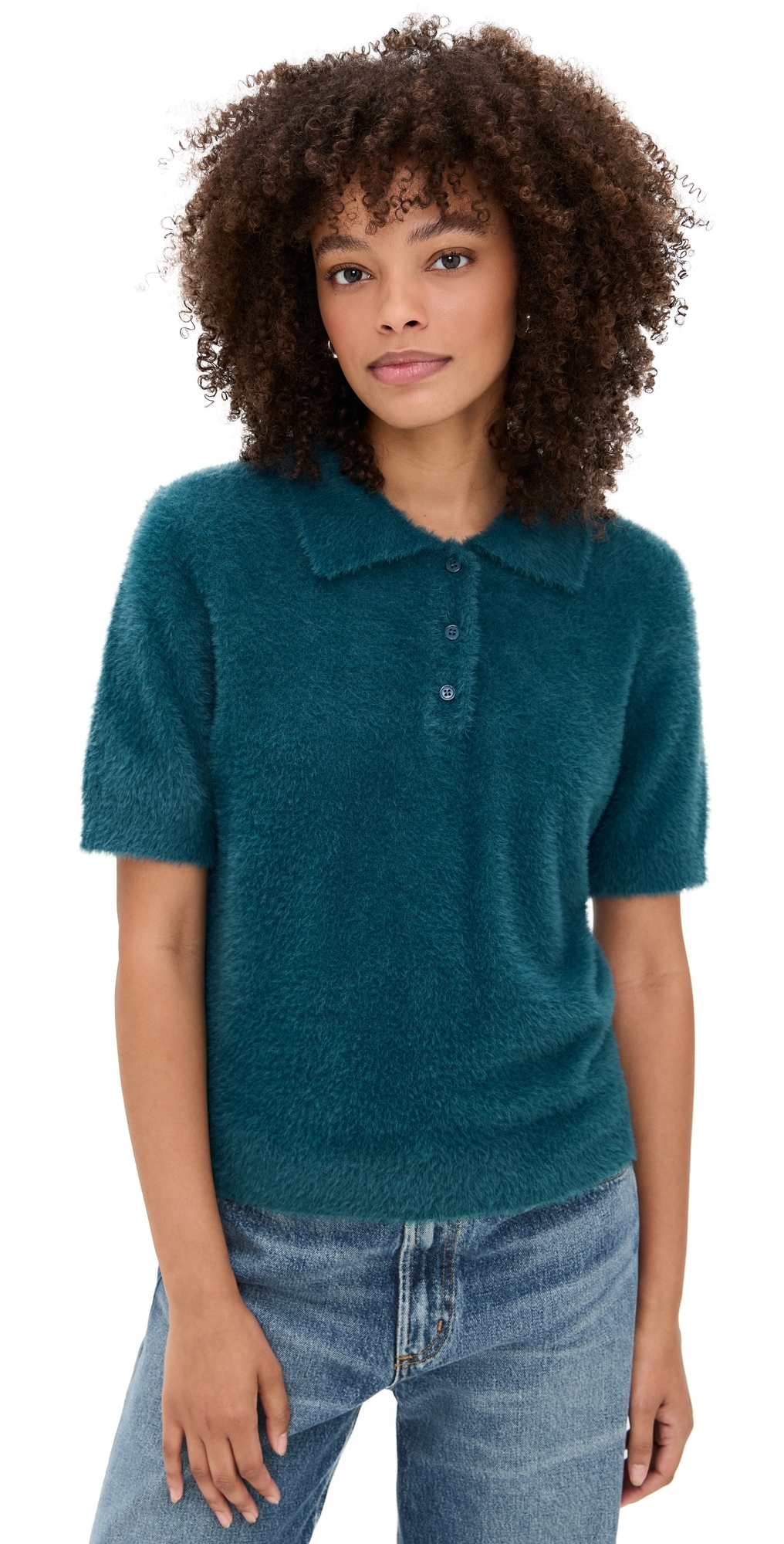 Le Bop Fuzzy Short Sleeve Polo Everglade In Blue