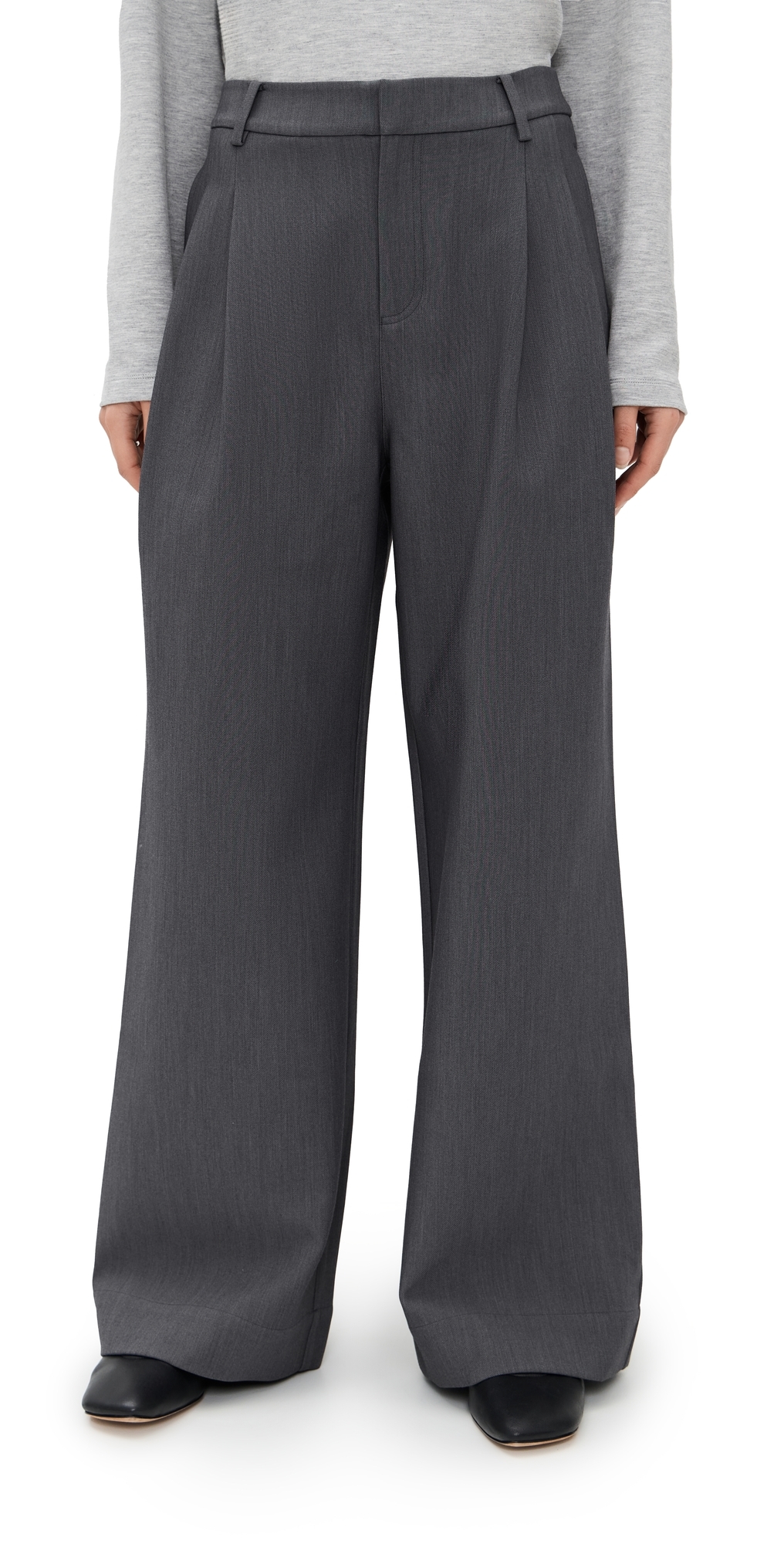 Le Bop Reese Pleated Pants Grey Melange In Gray