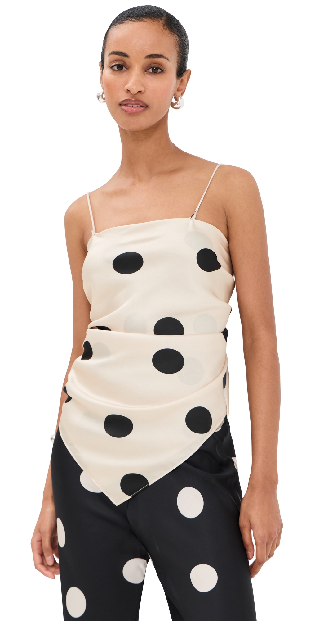 Le Bop Frankie Top White/black Dot In White
