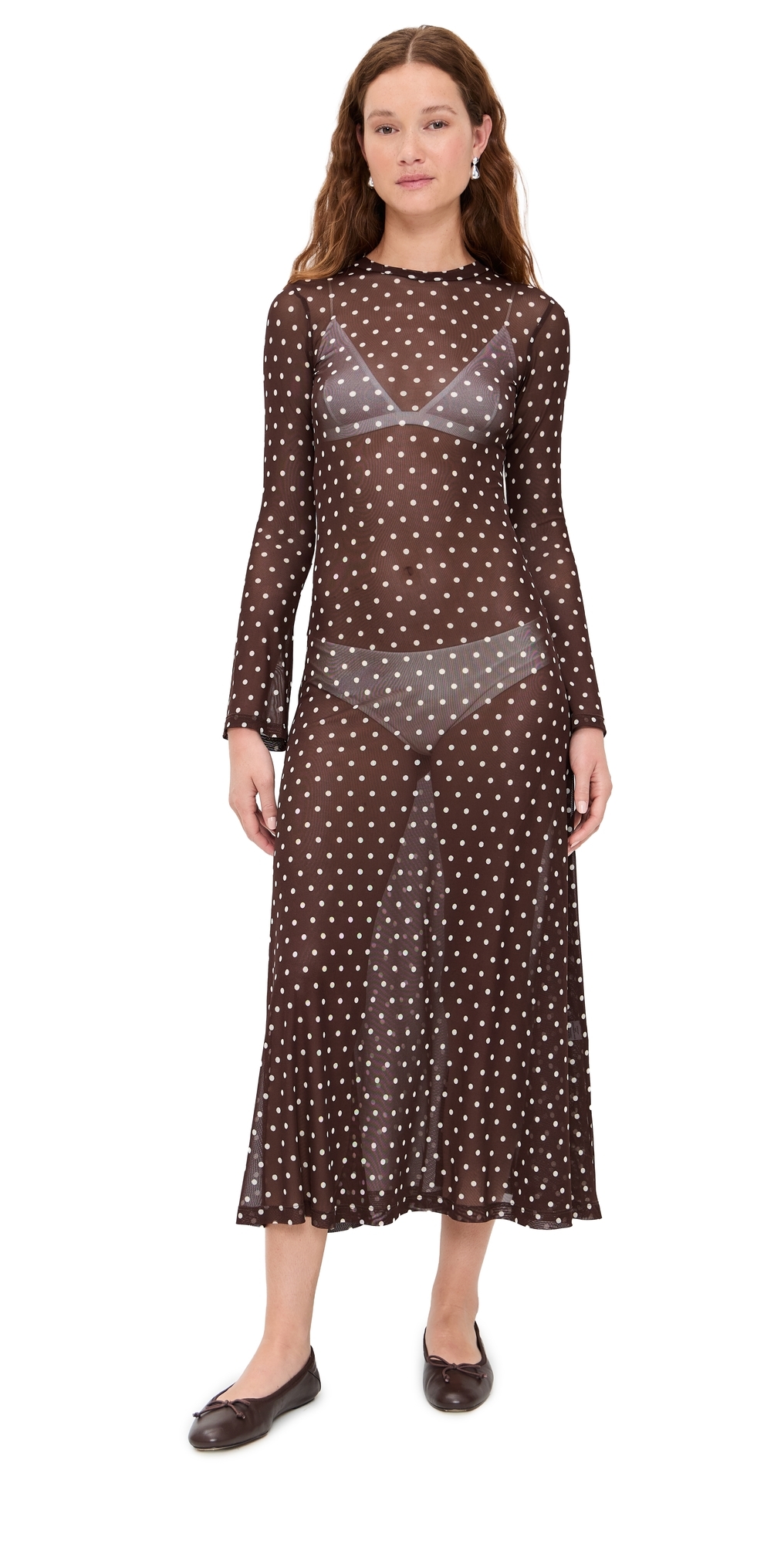 Le Bop Hattie Dress Chocolate Polka Dot In Brown