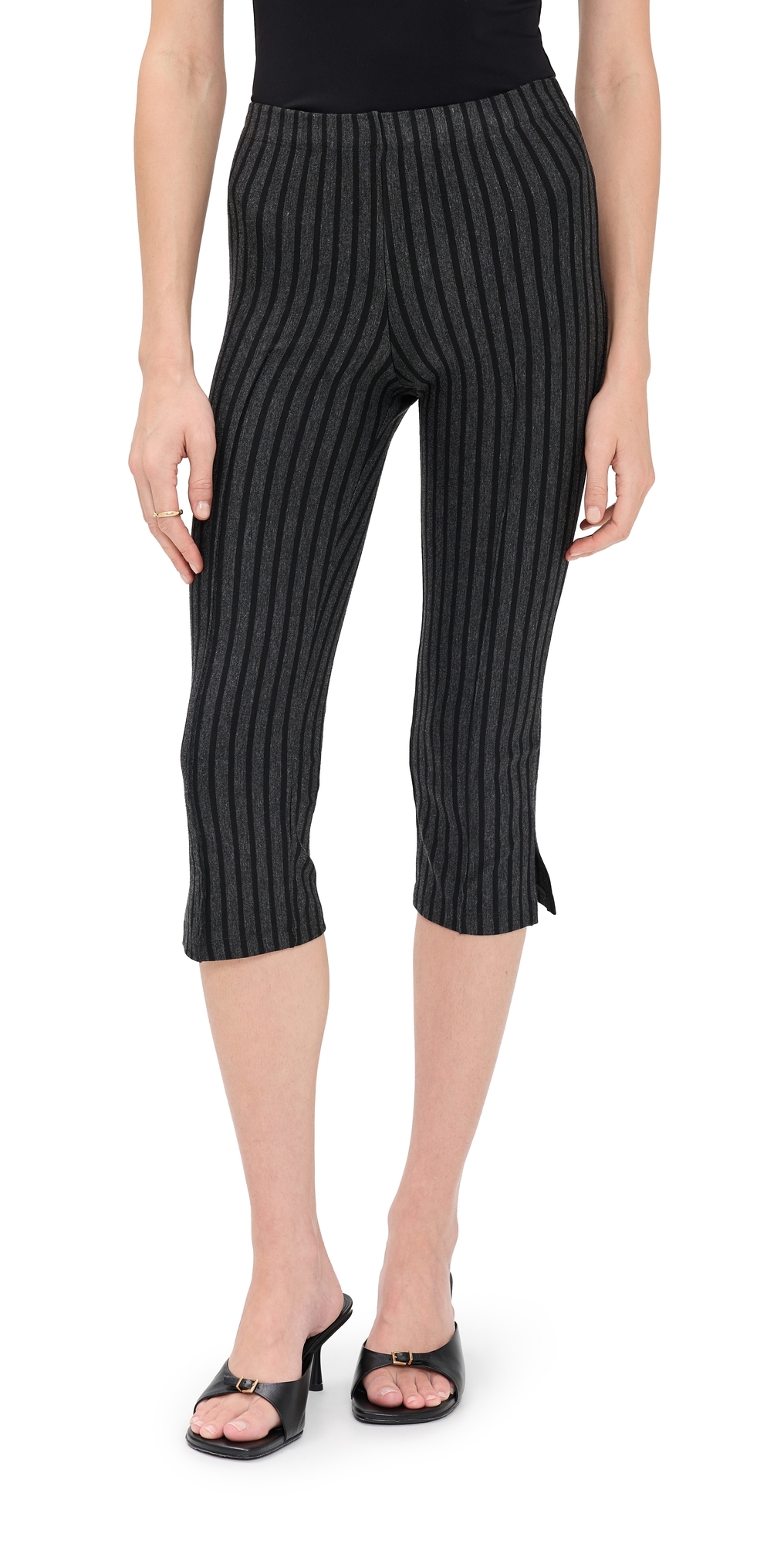 Le Bop Delilah Pants Charcoal/black Stripe In Black