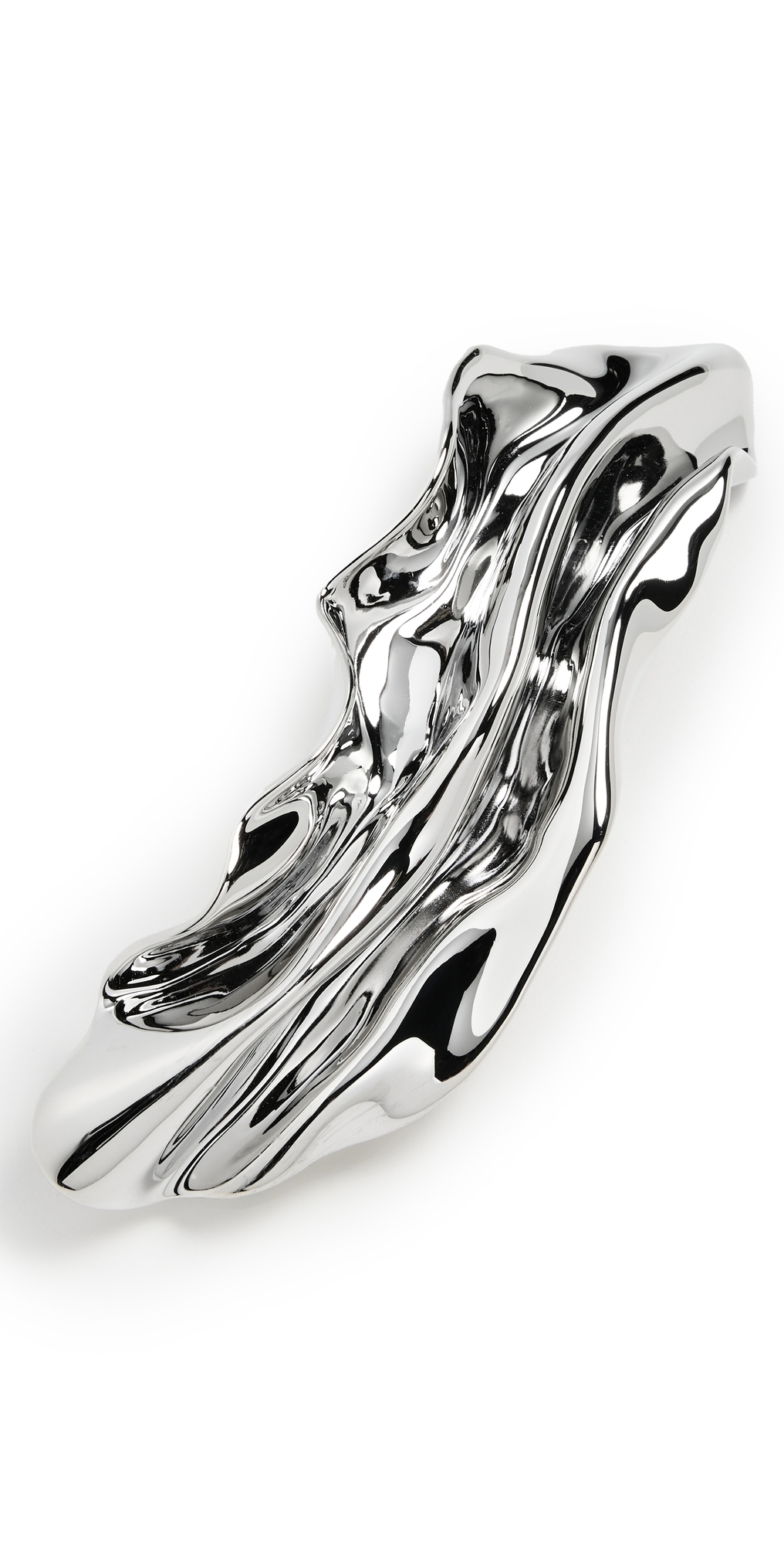 Lelet Ny Glossy Draped Barrette Rhodium In Silver