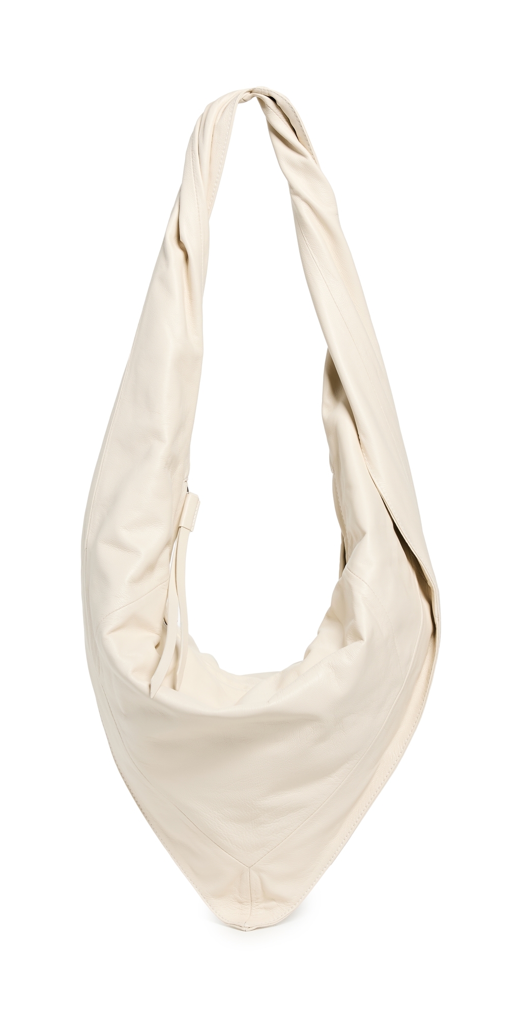 Lemaire Small Scarf Leather Shoulder Bag In White