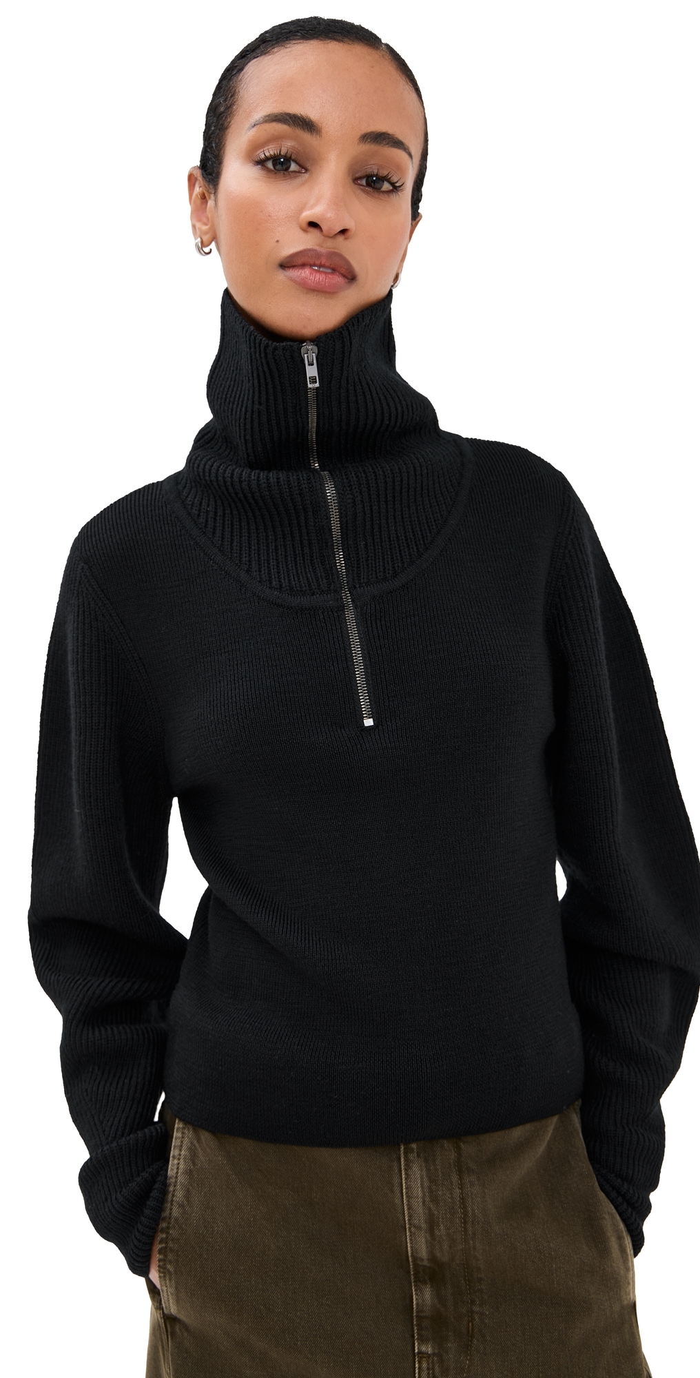 Lemaire Wool Hooded Sweater In Black