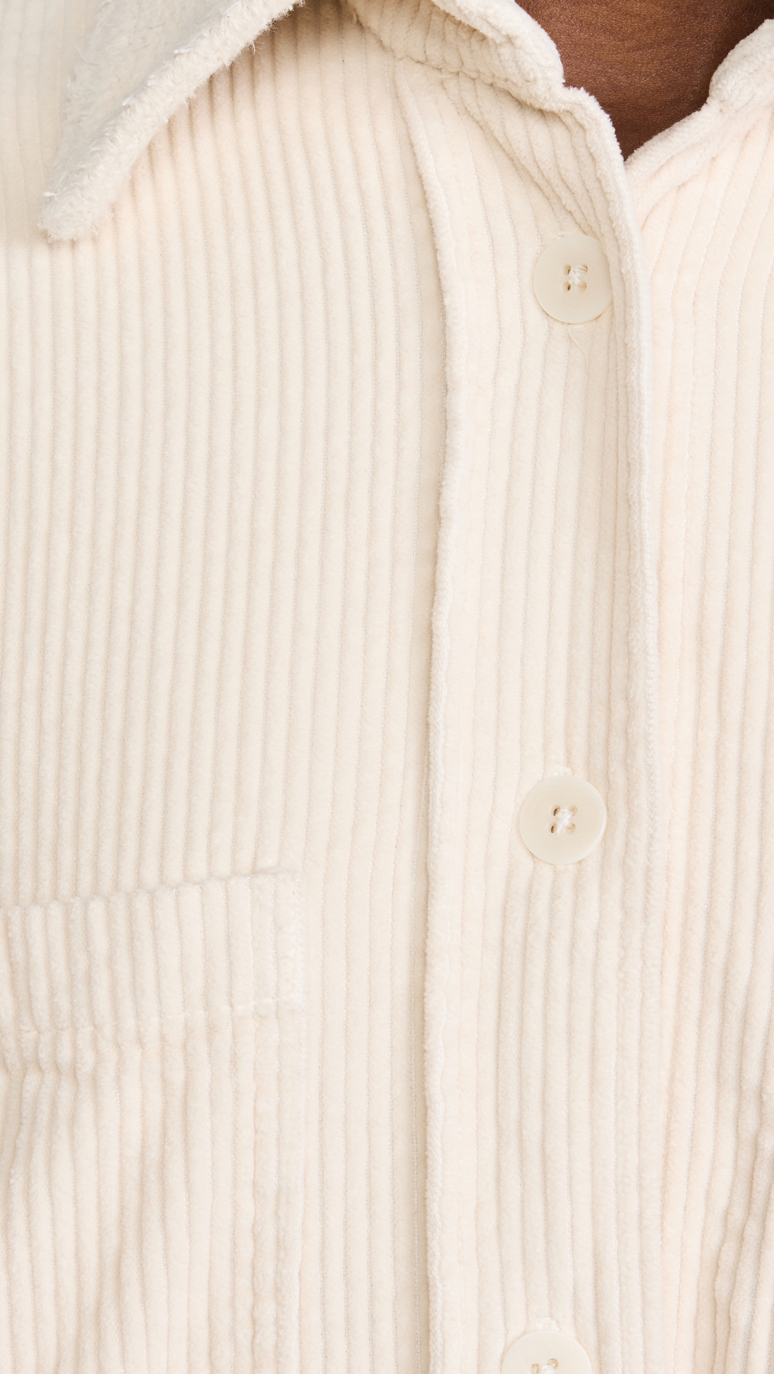 Les Tien Coopa Corduroy Crop Button Up Top thumbnail