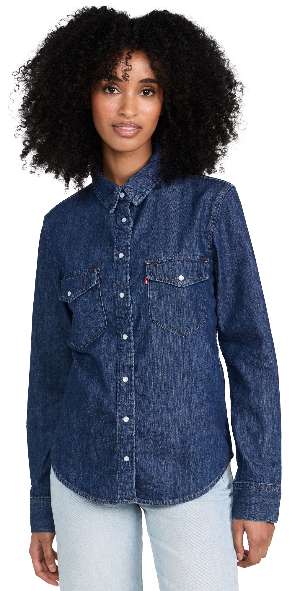Levi's Iconic Western Denim Snap-up Shirt In Blue