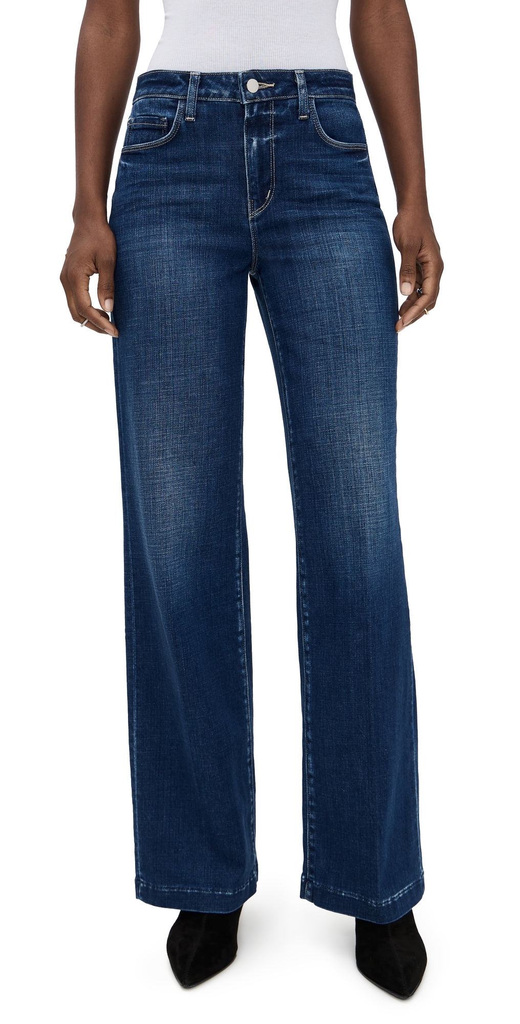 L'agence Scottie High Rise Wide Leg Jeans Marvista In Blue