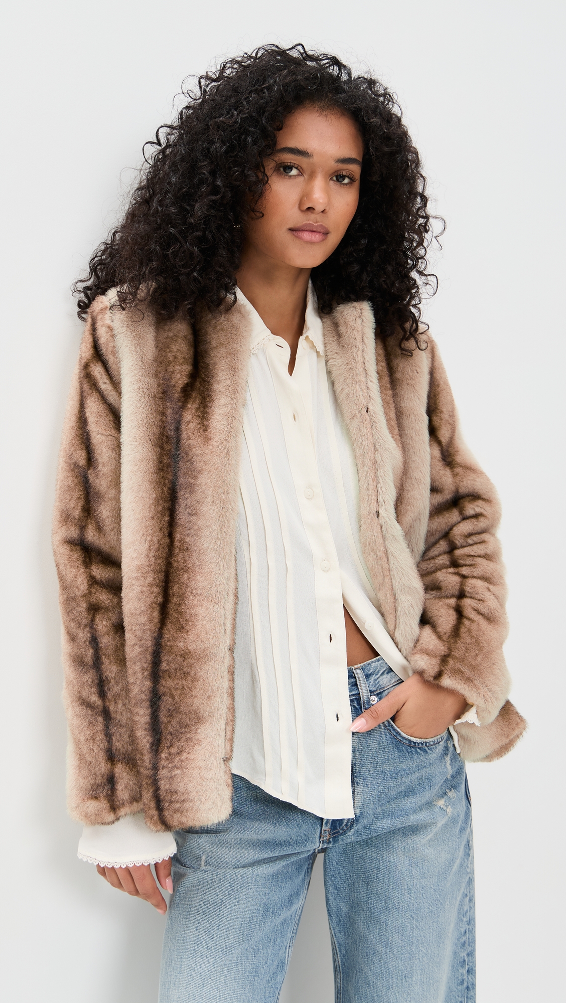 Line & Dot The City Faux Fur Jacket