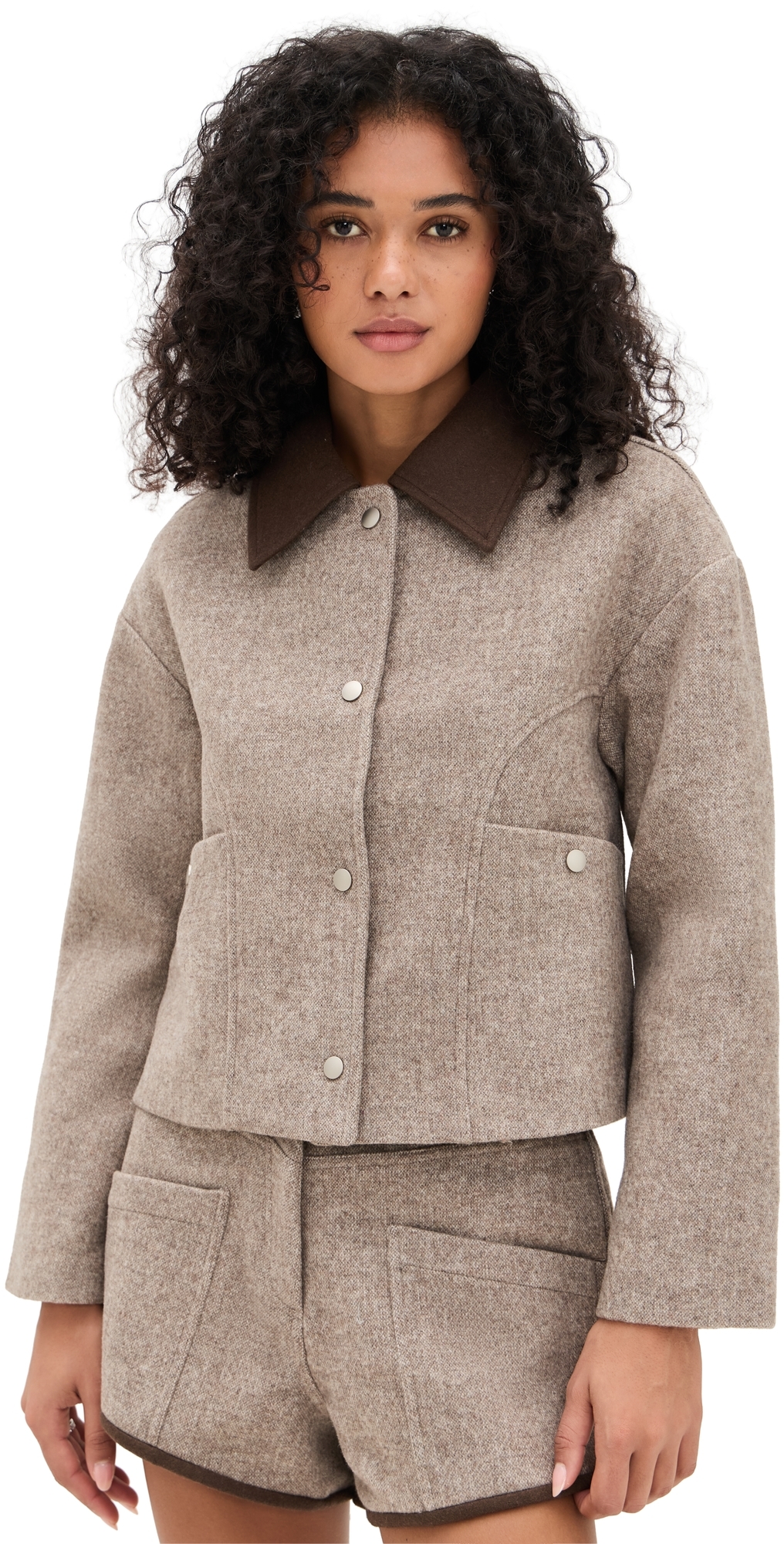 Line & Dot Ingrid Jacket Brown In Brown