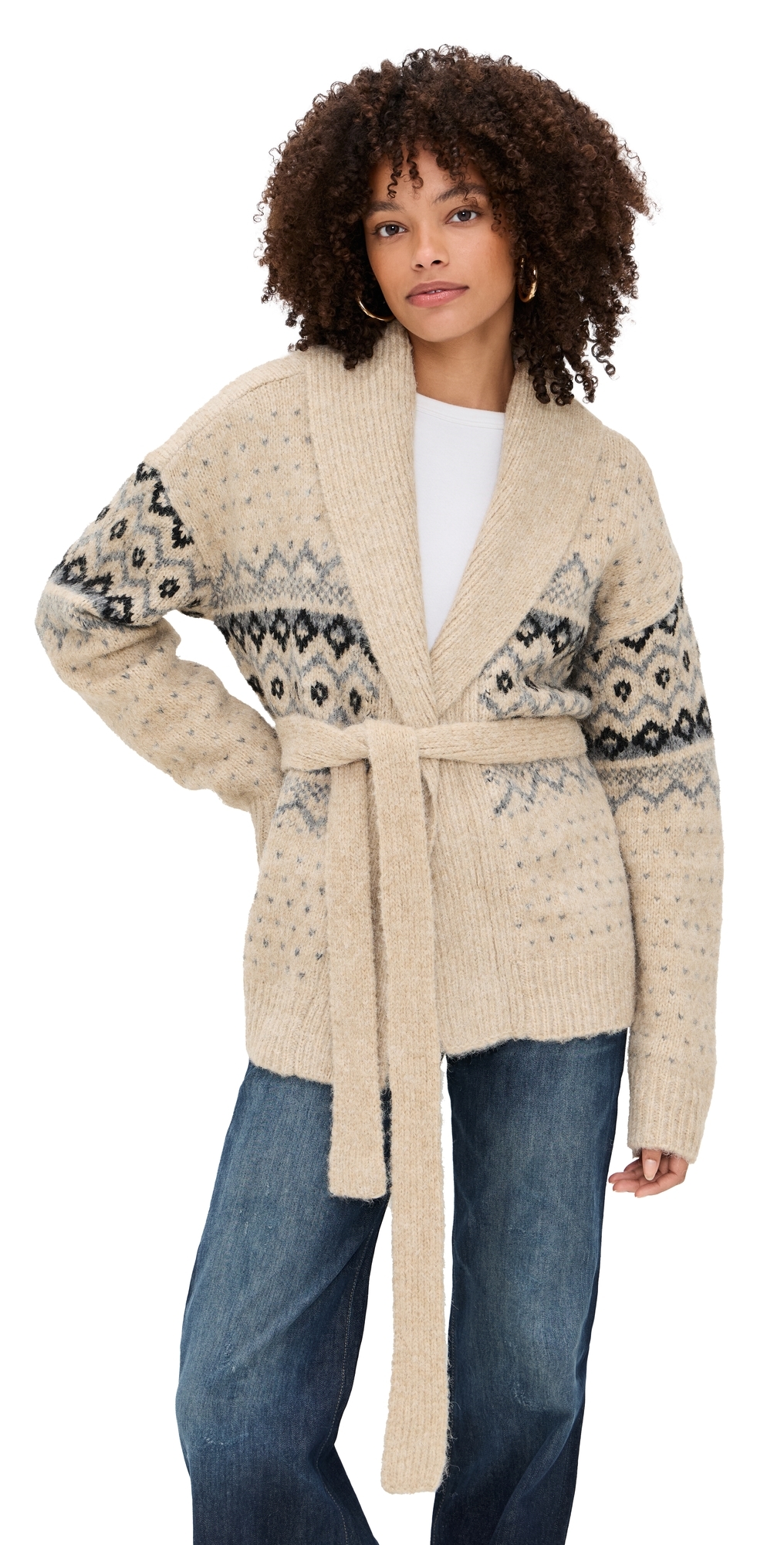 Line & Dot Kristy Cardigan Taupe Multi In Multi