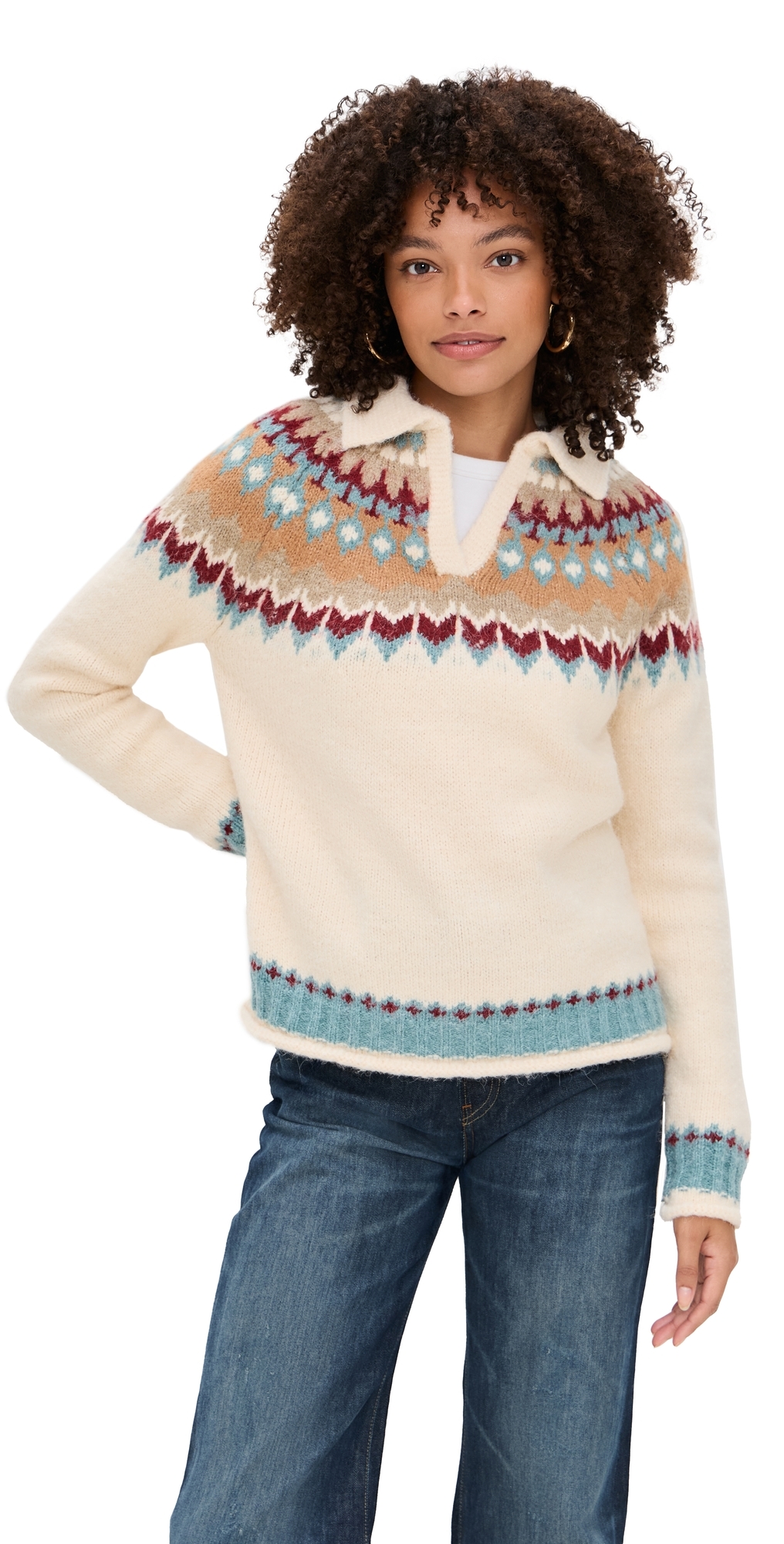 Line & Dot Vesper Sweater Cream Multi In Multi