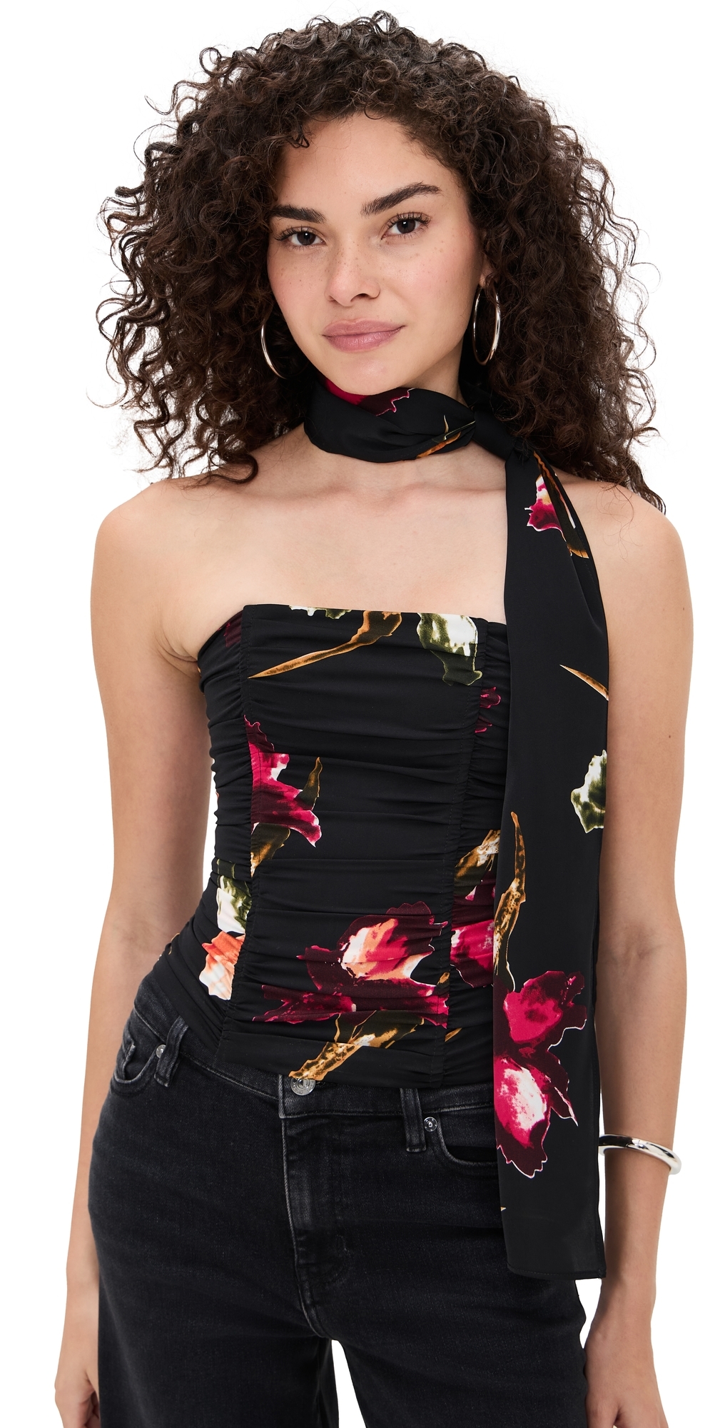 Lioness Island Bodice Onyx Floral In Black