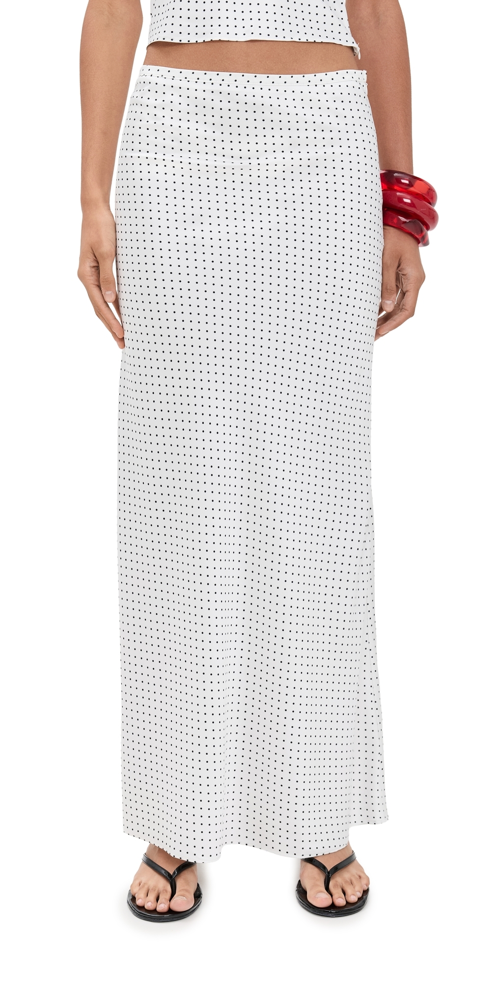 Lioness Hudson Satin Maxi Porcelain Polka In White