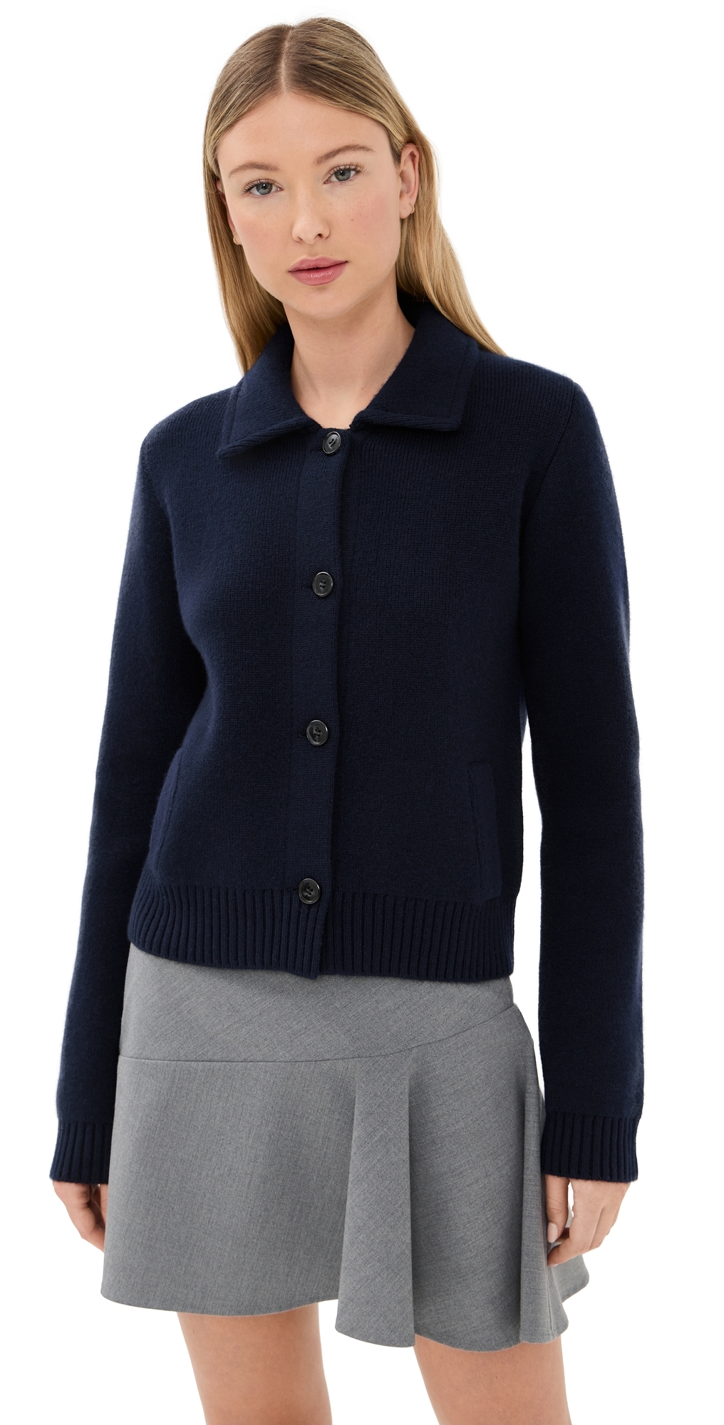 Lisa Yang Lynna Cashmere Cardigan Jacket Navy In Blue
